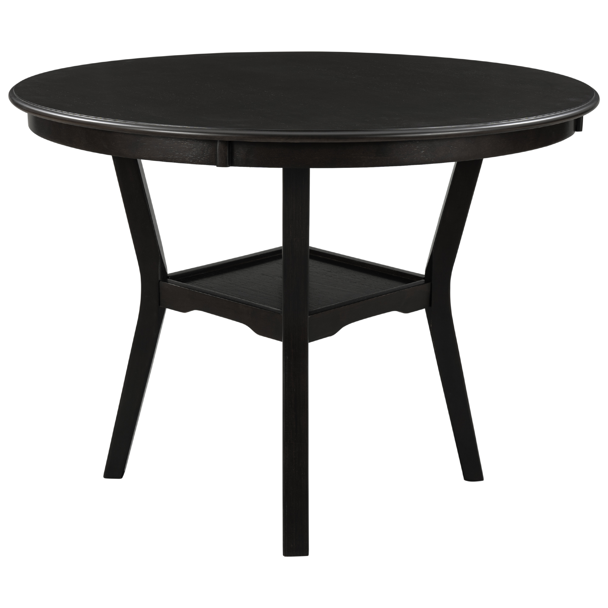 5-Piece Dining Table Set Round Table With Bottom Shelf, 4 Upholstered Chairs - ST000051AAP