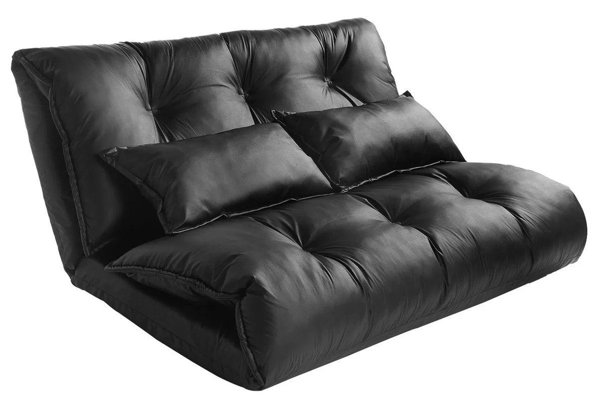 Merax PU Leather Foldable Floor Sofa With Two Pillows