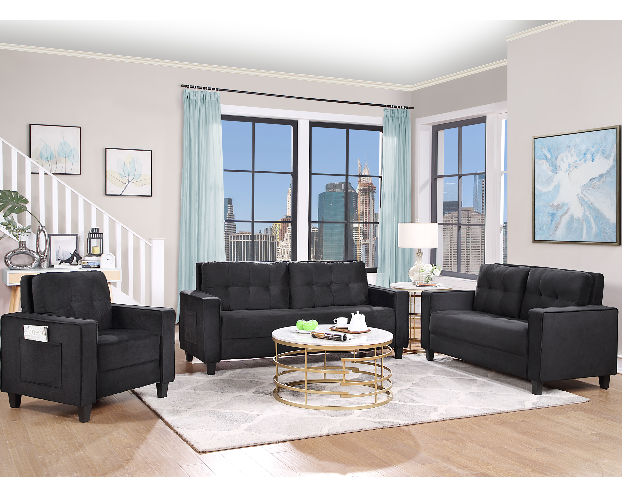 Morden Style Sectional Sofa Set - 1+2+3-Seat - SG000403AAA