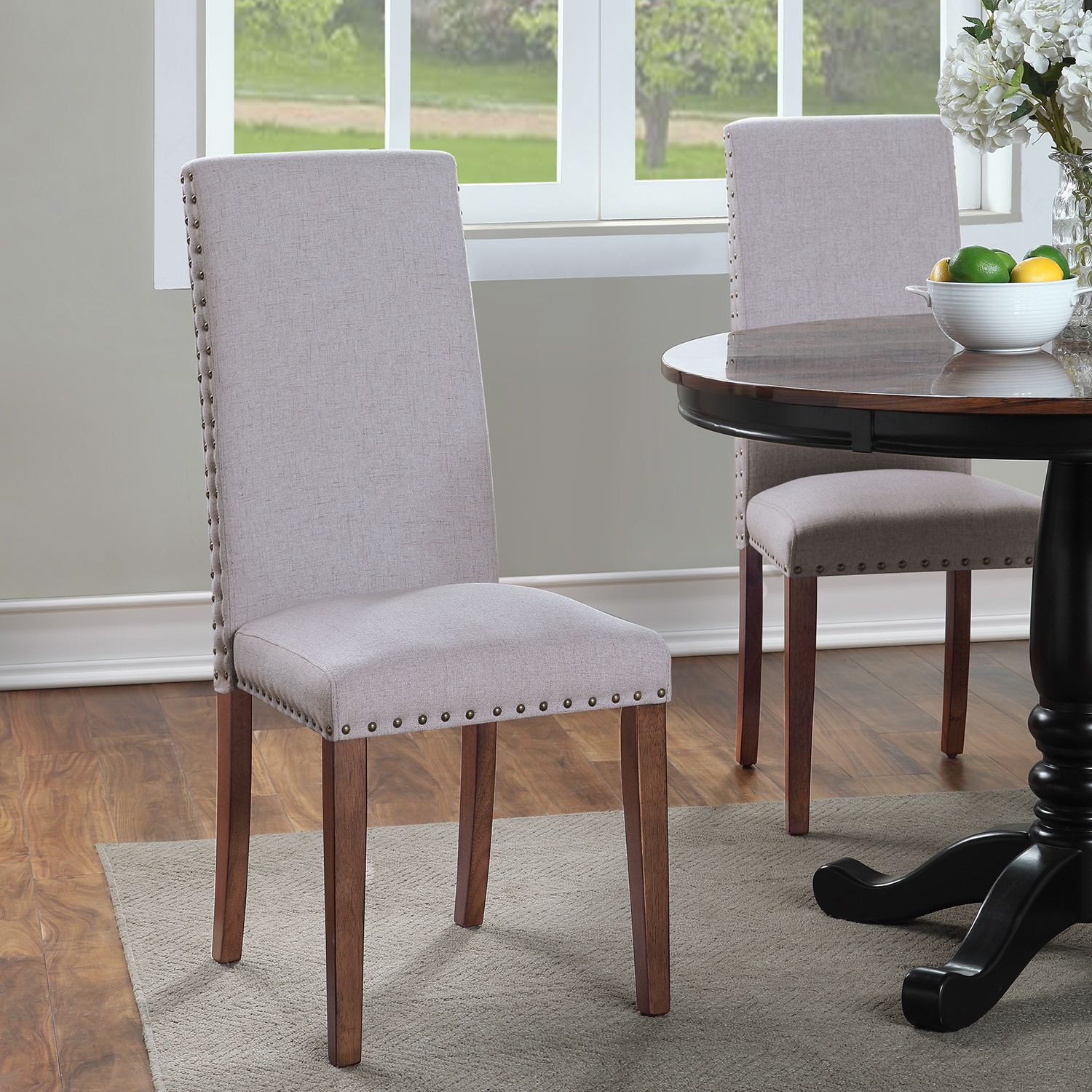Fabric Dining Chairs, Set Of 2