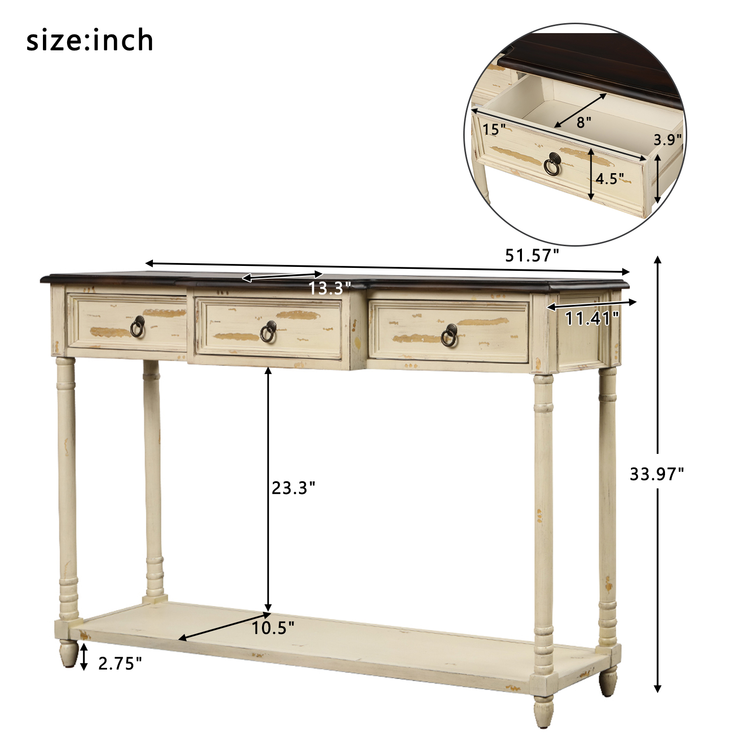 Console Table With Drawers Luxurious And Exquisite Design - WF189574AAD