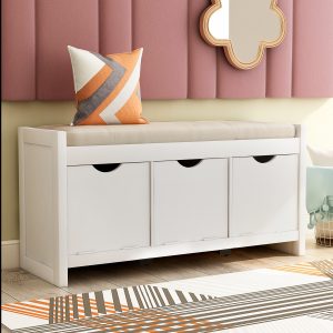 Storage Bench With Removable Cushion And Lock Storage - WF195385AAK