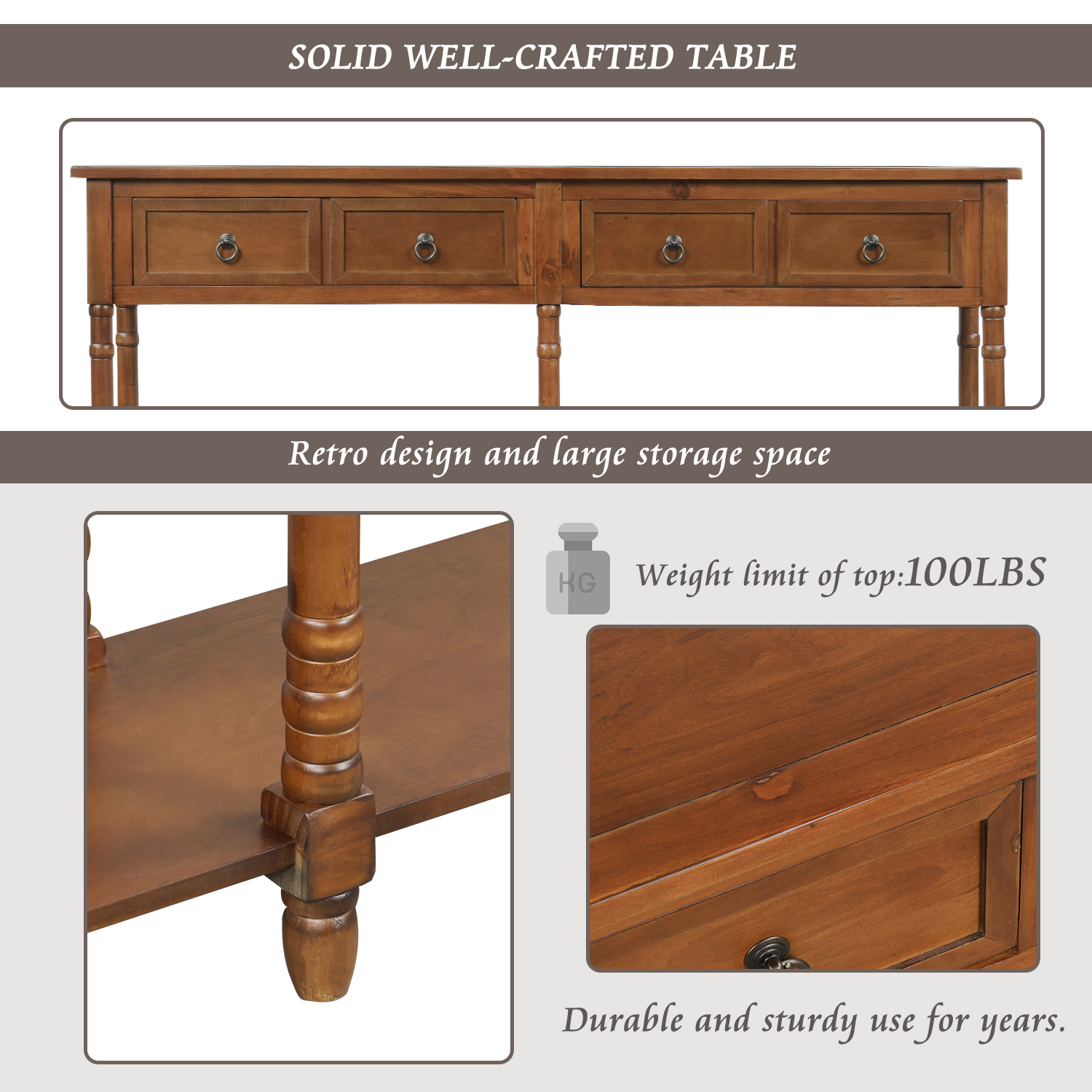 Console Table With Drawers For Entryway - WF188957AAD