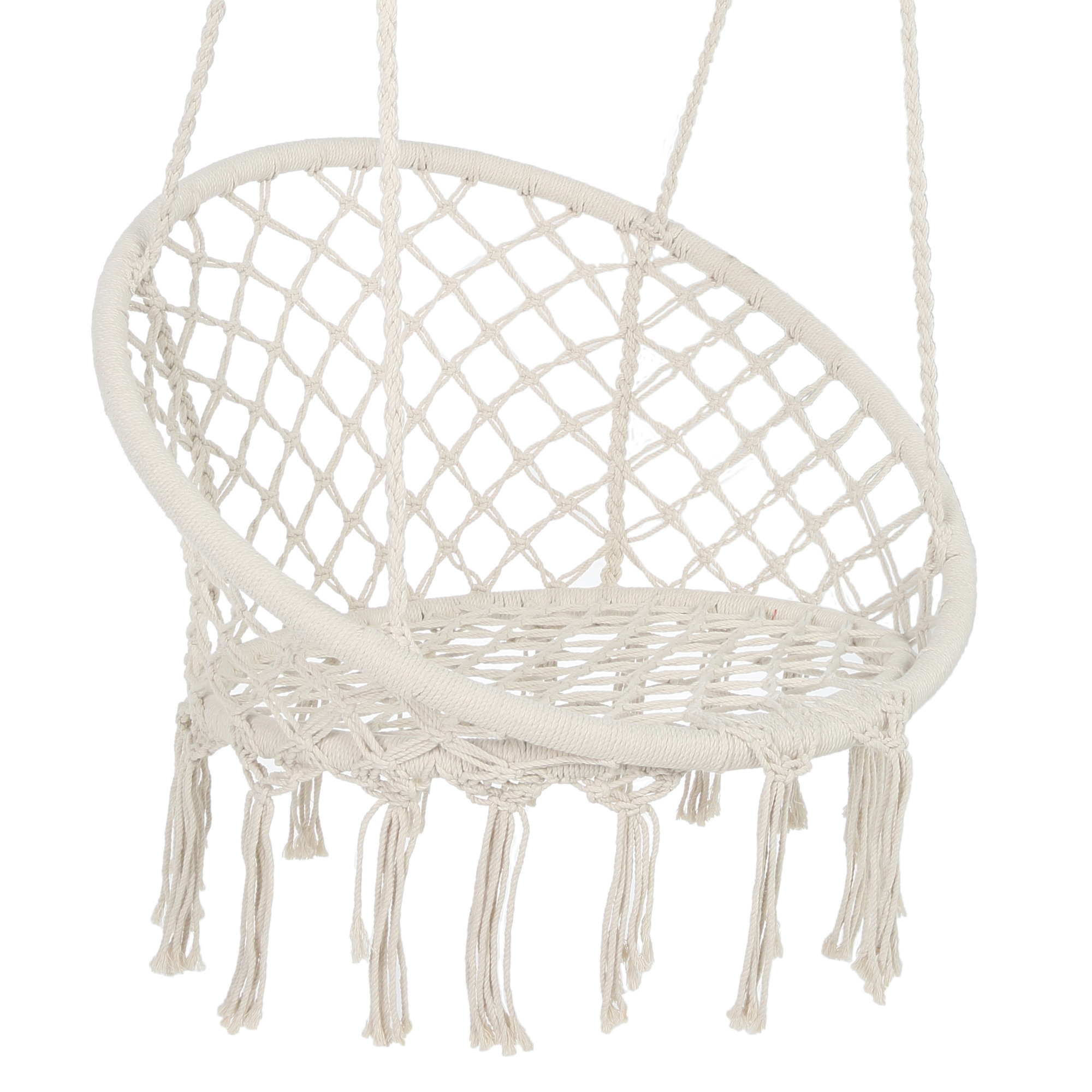 Max 330 Lbs Hanging Cotton Rope Hammock Swing Chair - W41917522