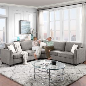 L-Shape Sectional Sofa Couch, 3 Pillows Included - GS005001AAE