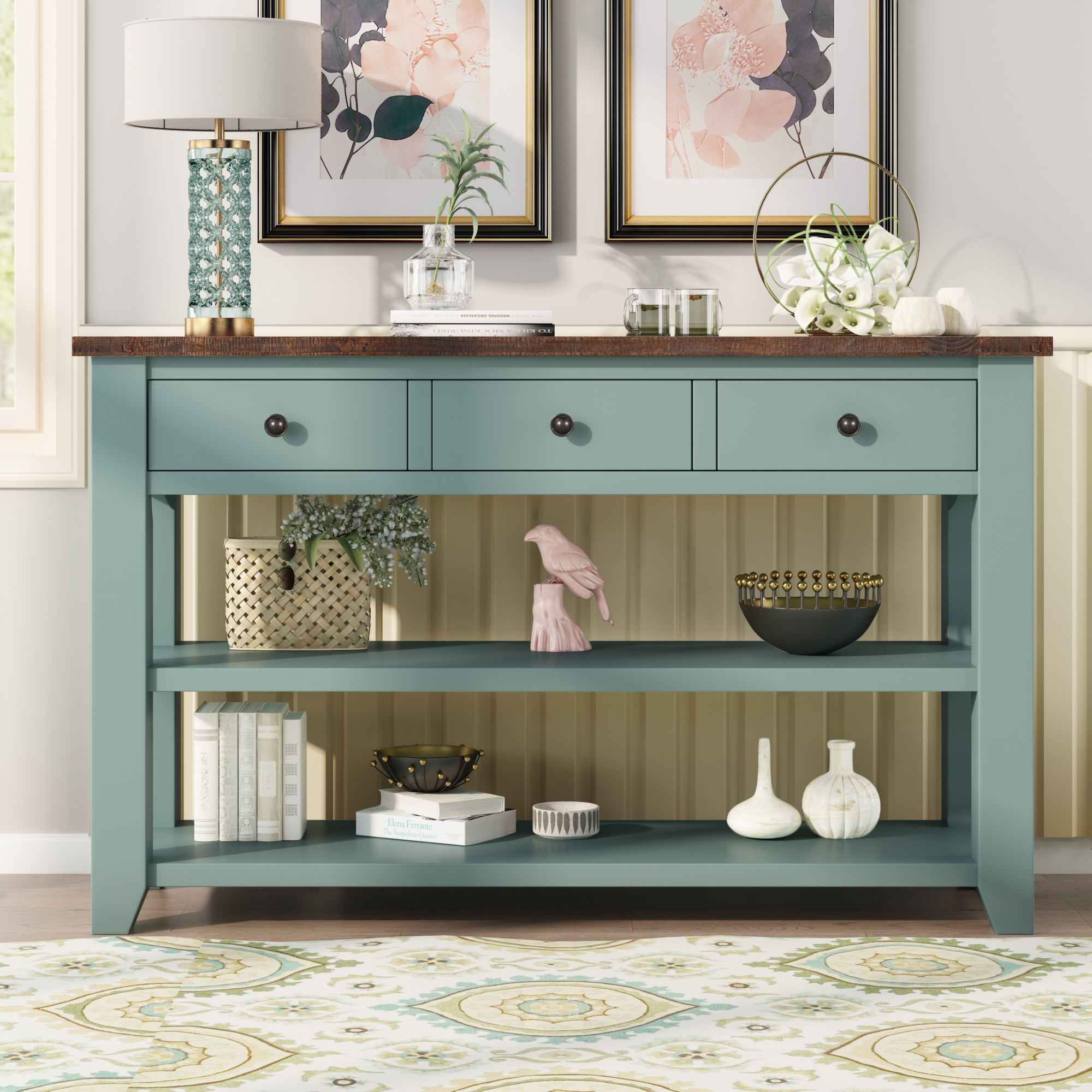 48'' Console Table With 3 Drawers And 2 Shelves - WF212303AAD