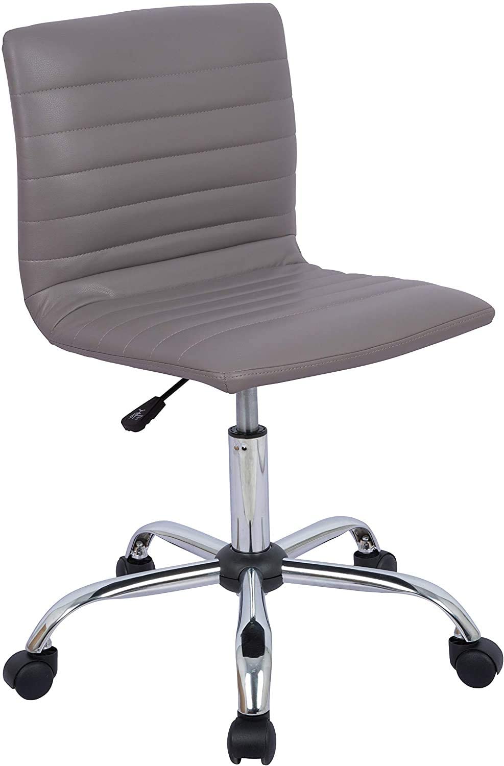 Low Back Armless Swivel Task Desk Chairs, Grey