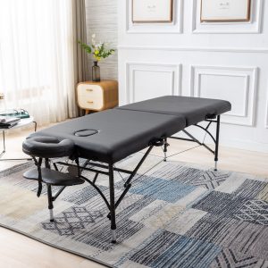 Wooden 2 Section Right Angle Folding Massage Table, PU Leather - W21234304