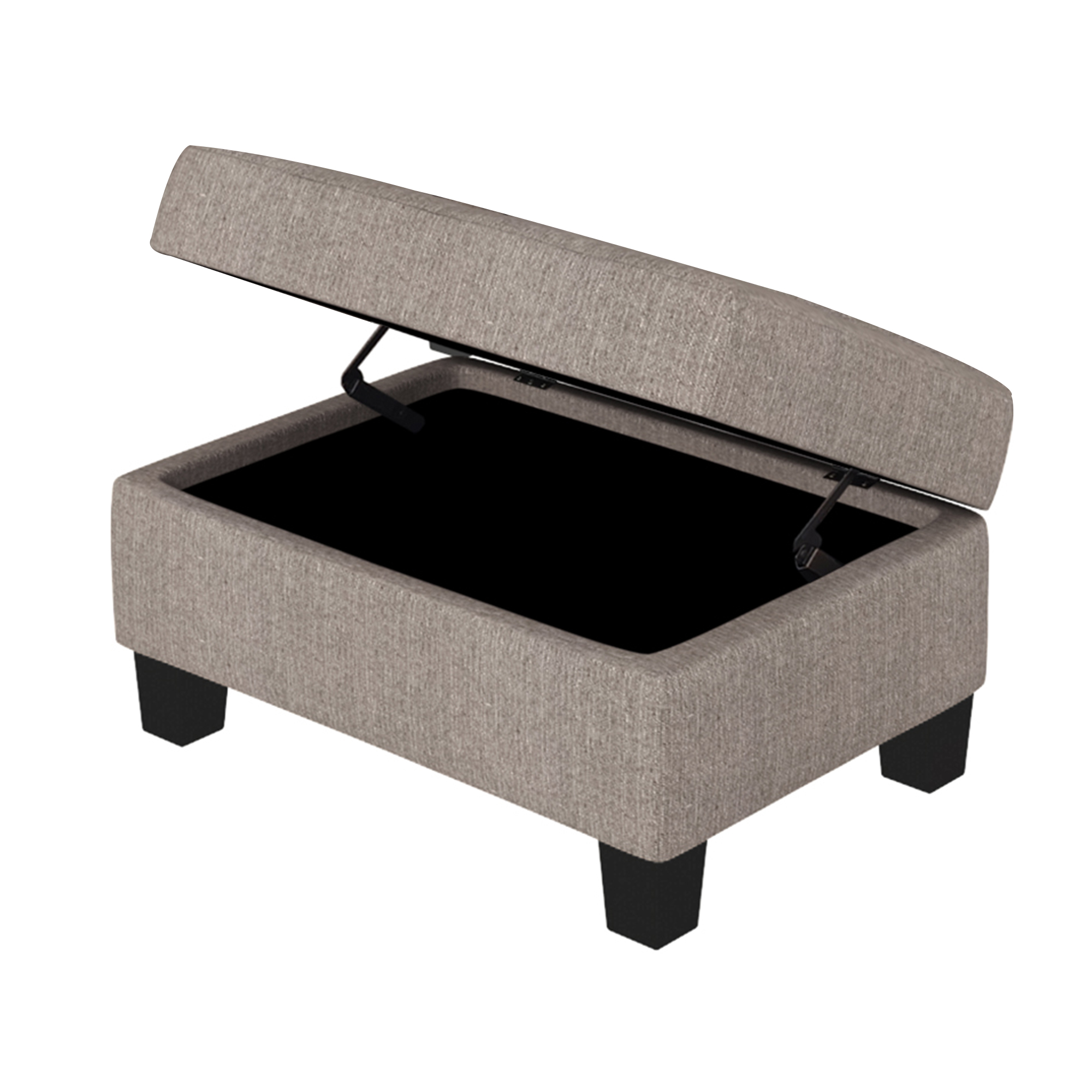 L-Shape Corner Sofa With Storage Ottoman & Cup Holders, Brown - SG000244AAA