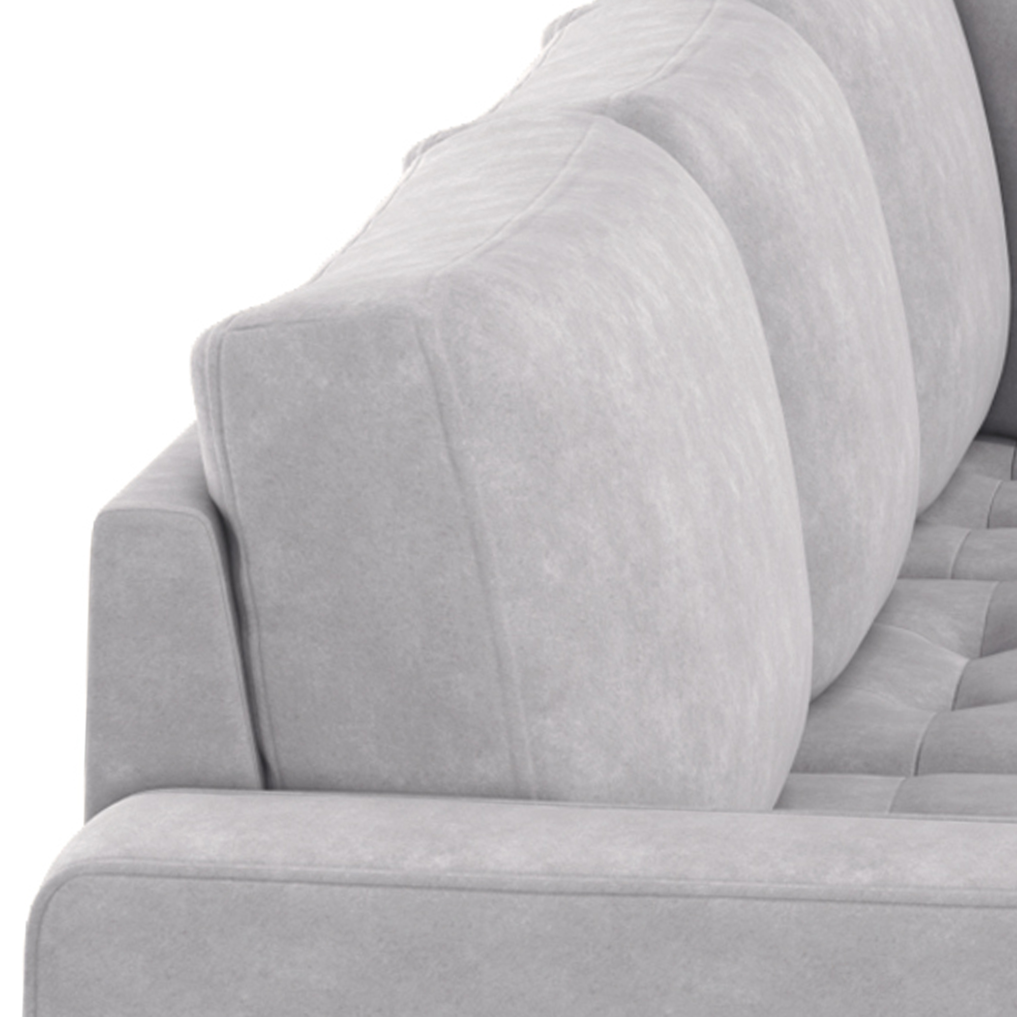 L-Shape Corner Sofa With Storage Ottoman & Cup Holders, Light Gray - SG000245AAA