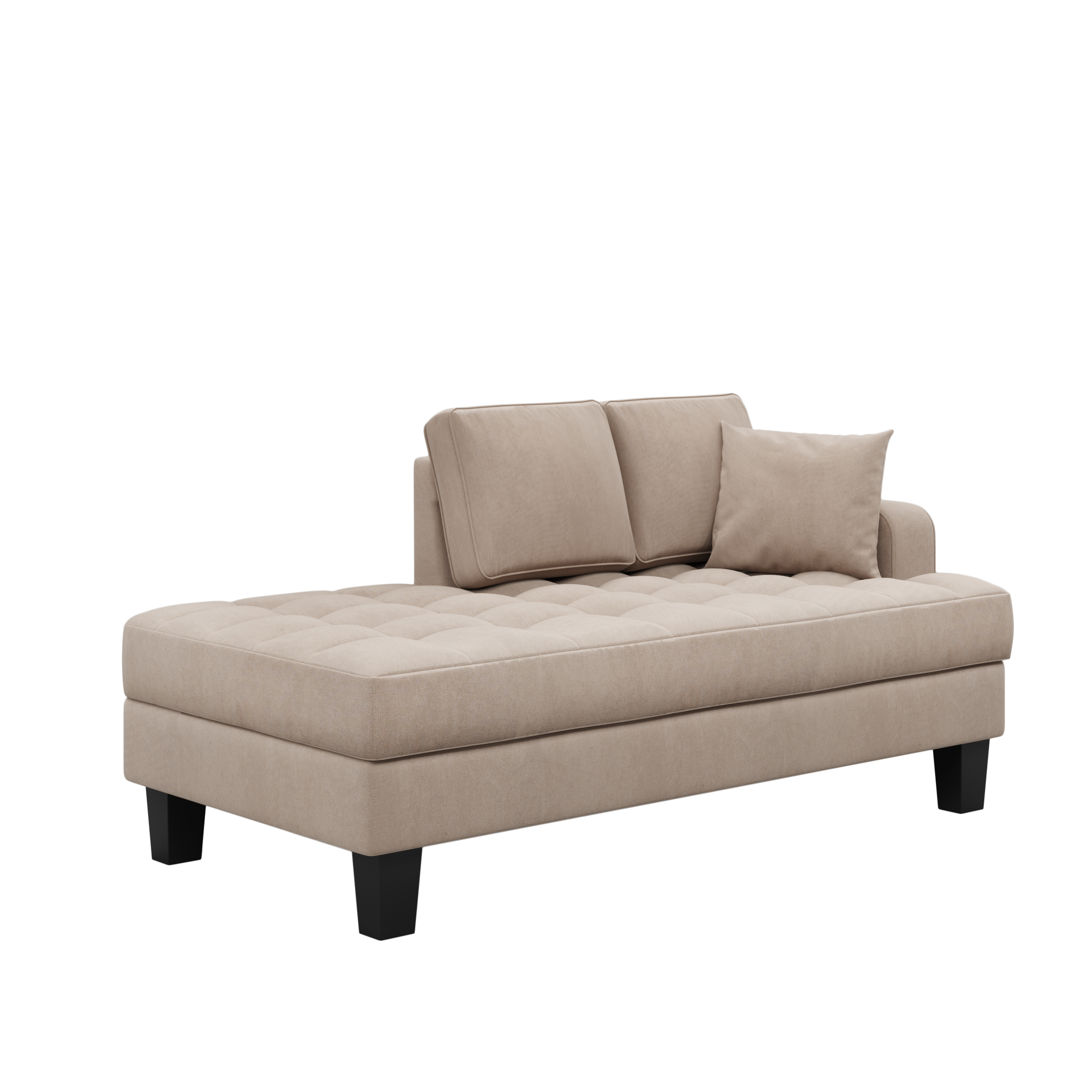 64" Fabric Chaise Lounge,Toss Pillow included