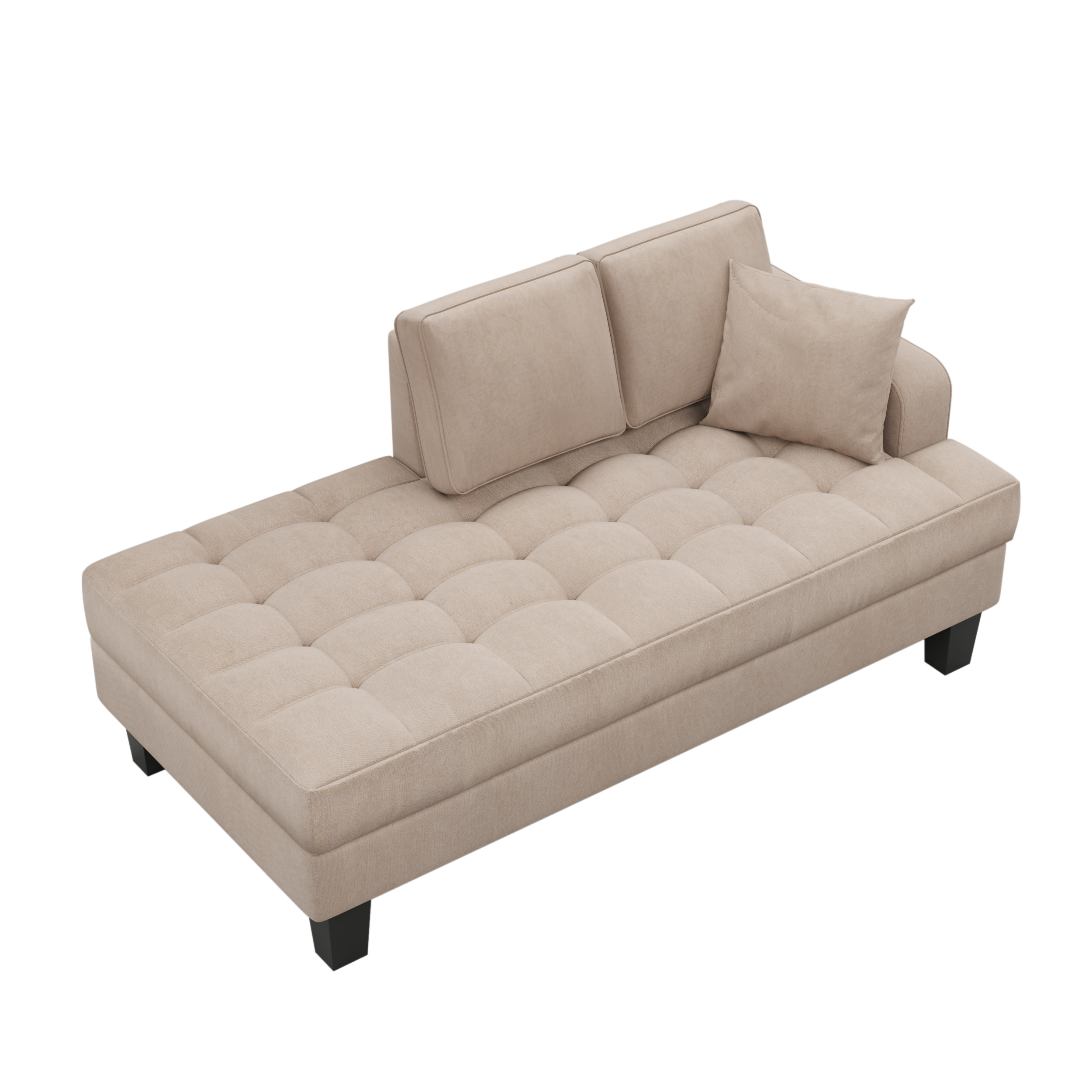 64" Fabric Chaise Lounge,Toss Pillow included - WF282806AAE