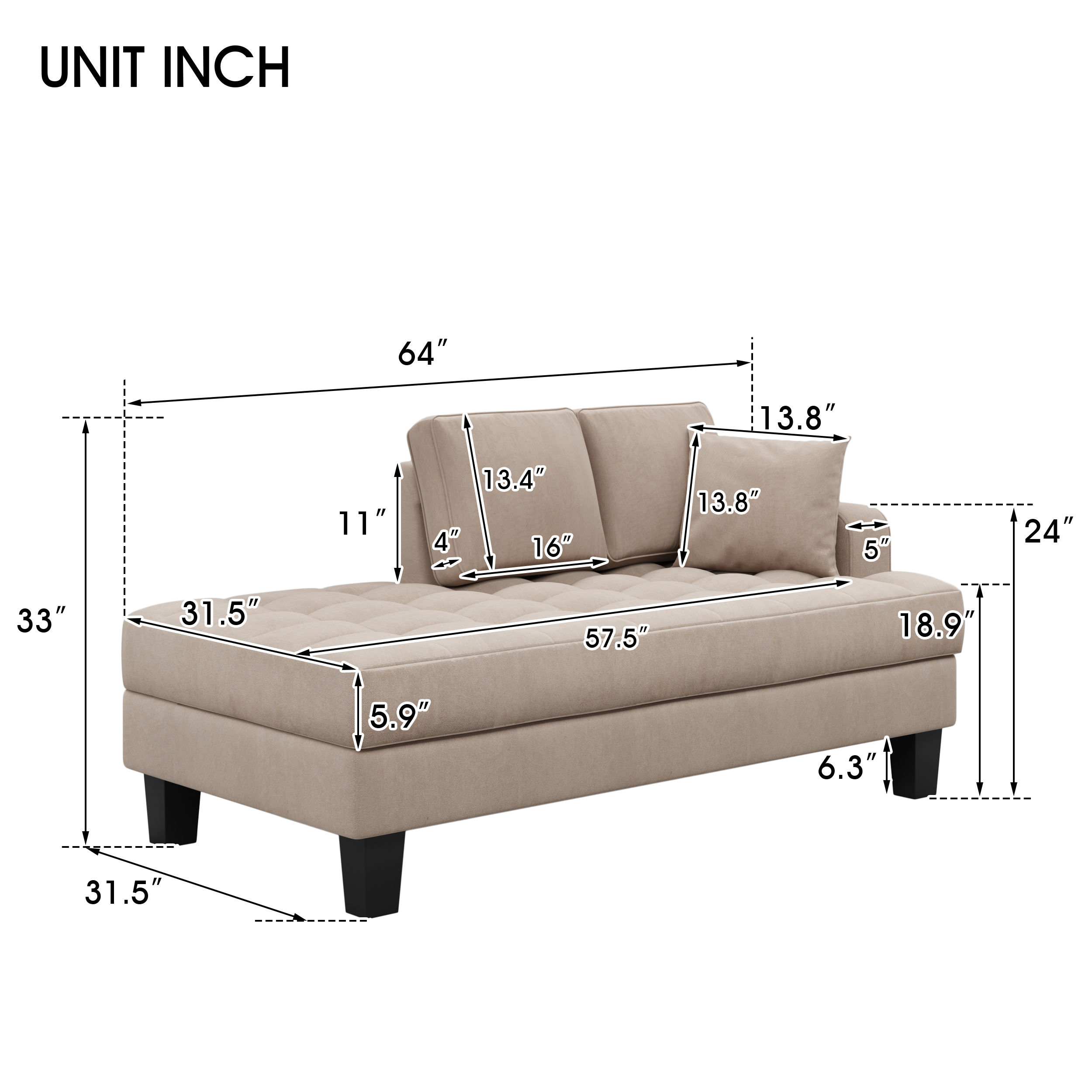 2 Pieces Chaise Lounge Set, 2 Toss Pillow Included