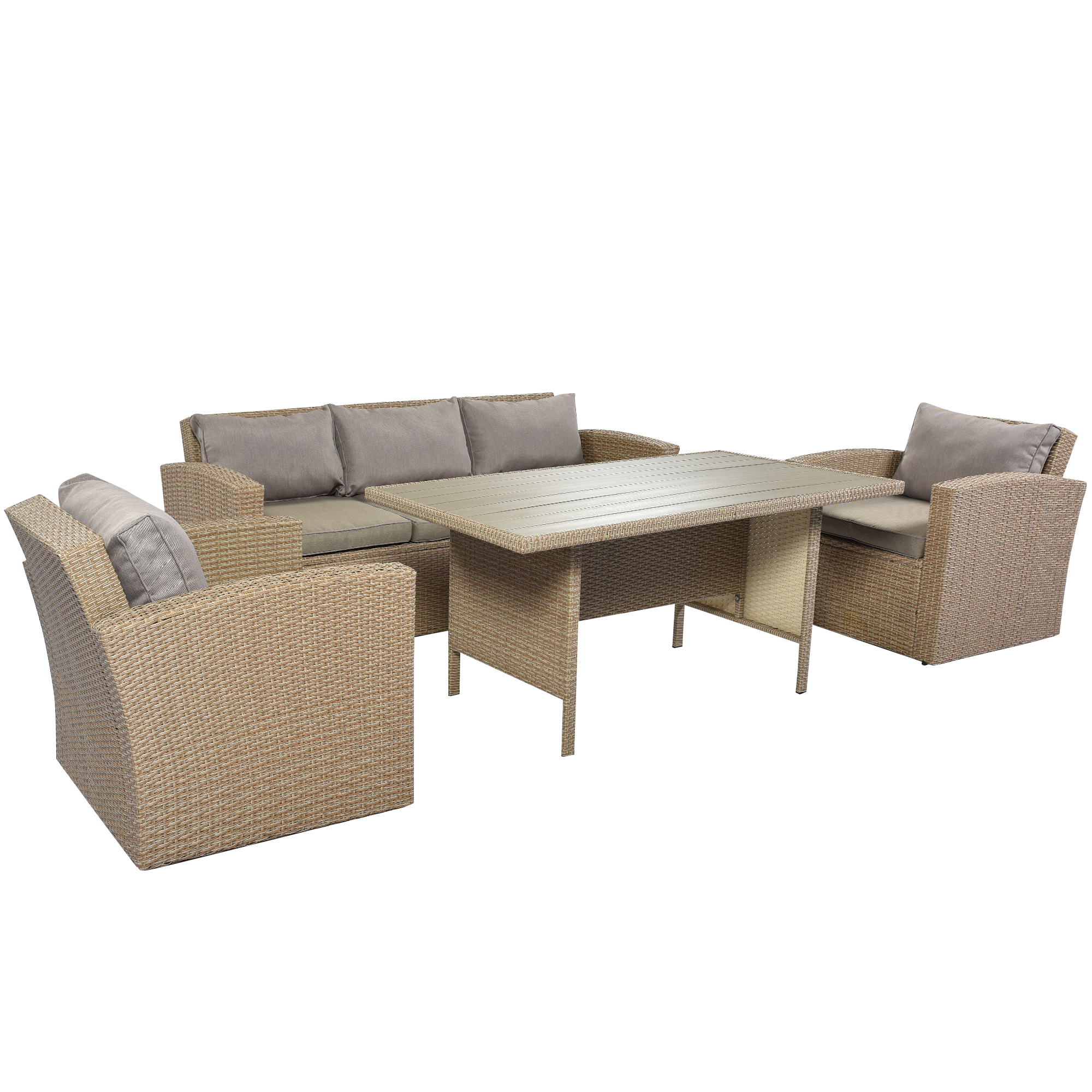 4-Piece Wicker Furniture Sofa Set with Cushions - WY000261AAE