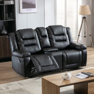 PU Leather Reclining Loveseat - PP285450AAB