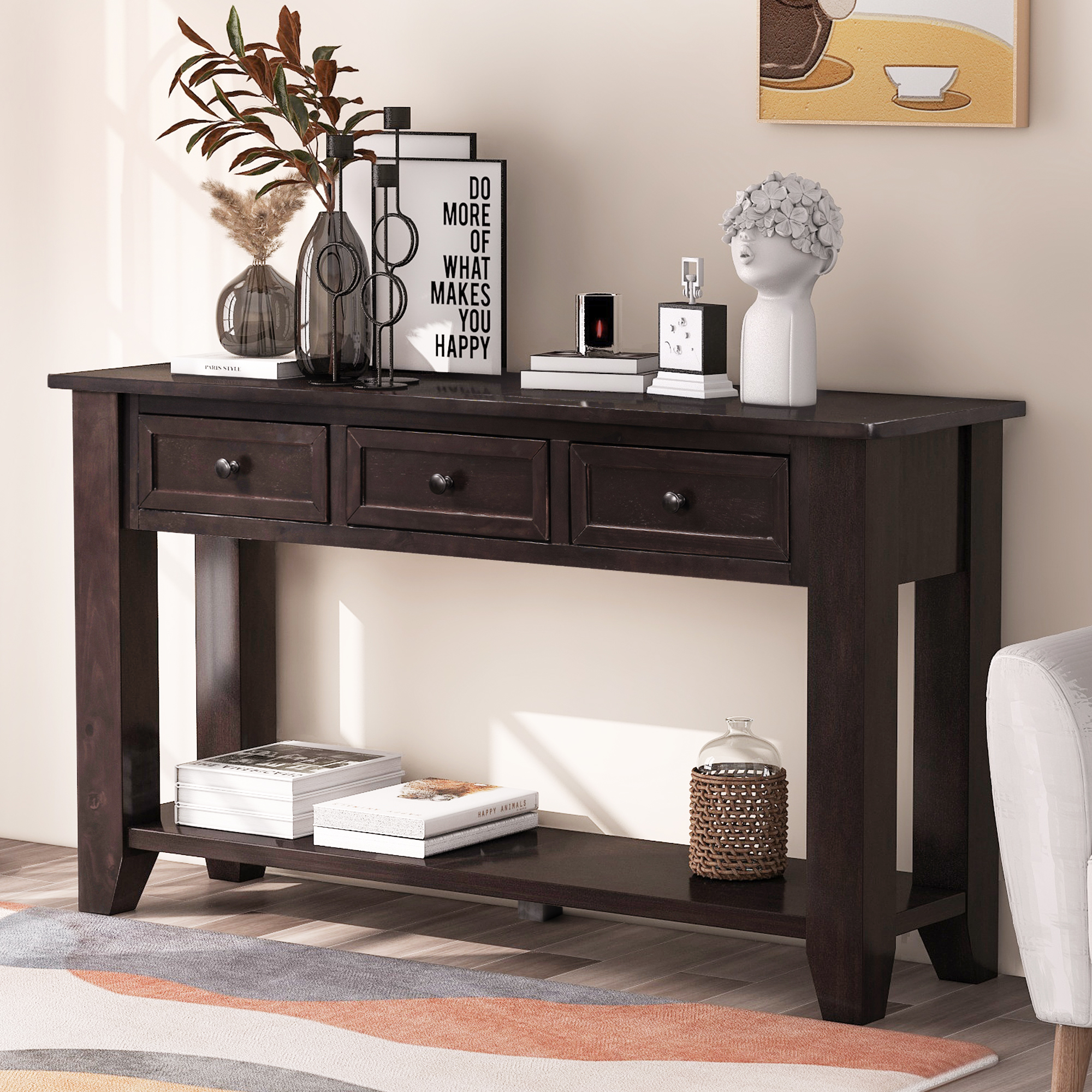Wooden 55 Inches Modern Console Table - WF299185AAP