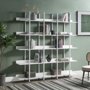 Home Office Open Bookshelf with 5 Tier, Bookcase Industrial Style - WF286176AAK