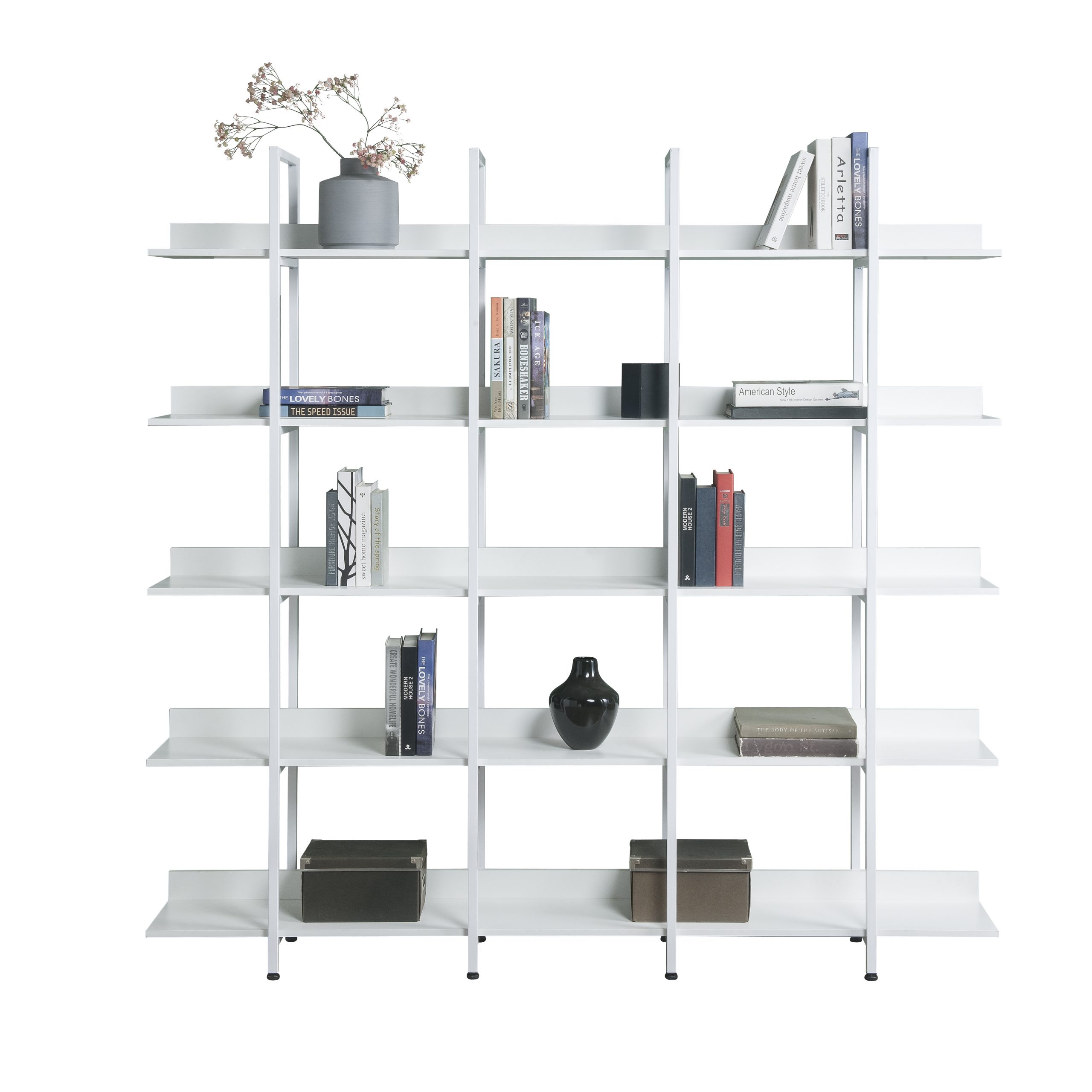 Home Office Open Bookshelf with 5 Tier, Bookcase Industrial Style - WF286176AAK