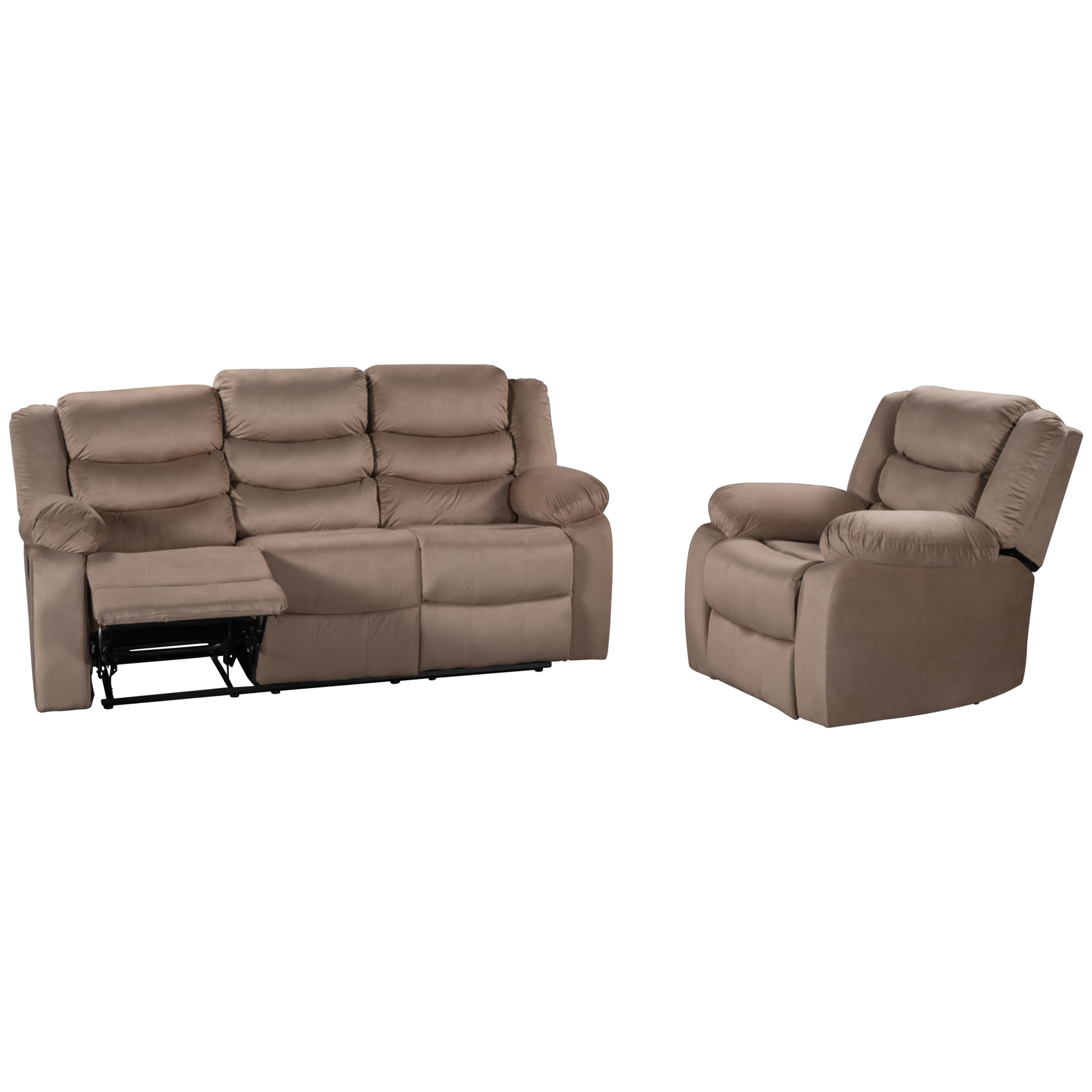 Velvet Upholstered Reclining Sofa Set ( 1+3 Seat ) - SG000351AAA