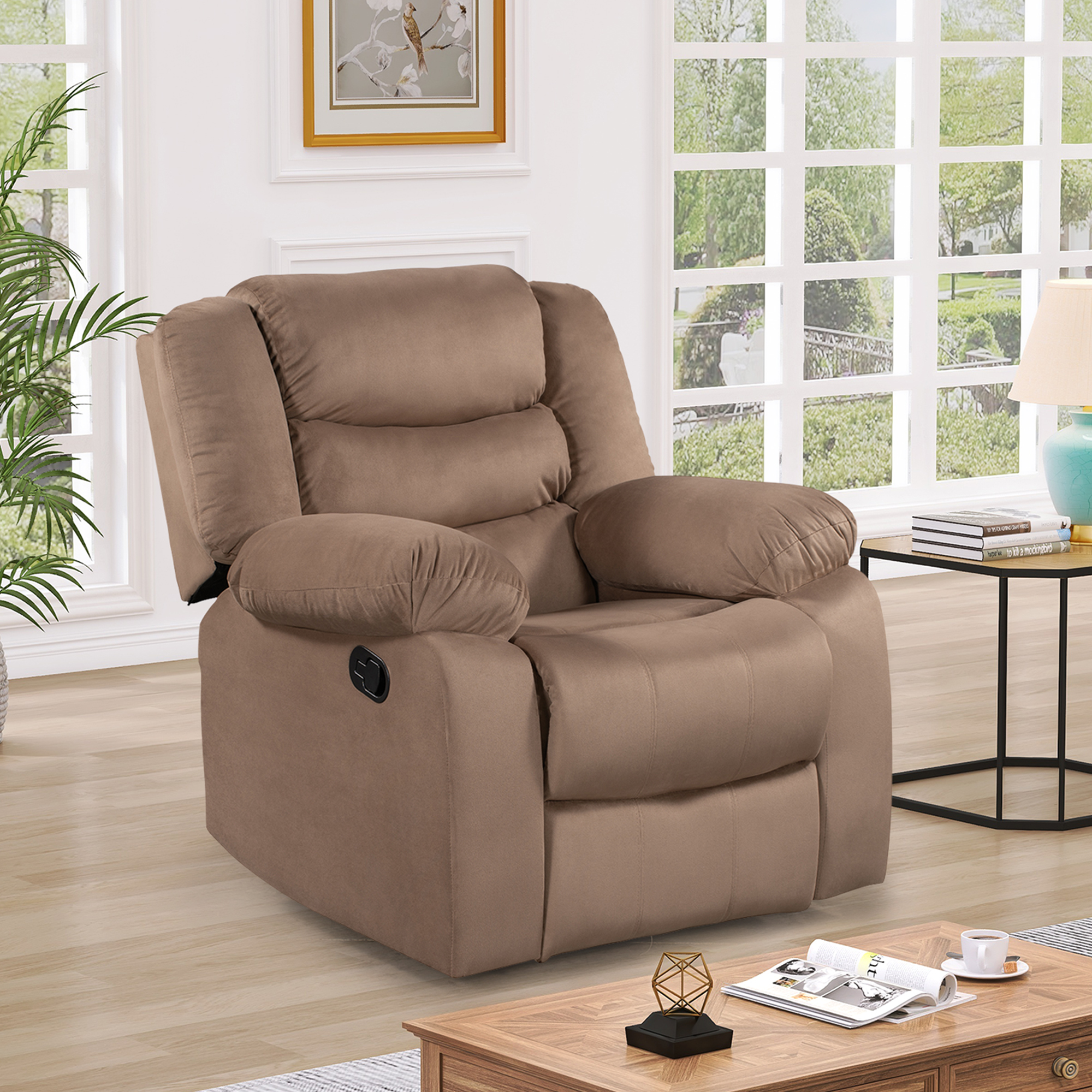 Velvet Upholstered Reclining Sofa ( Recliner Chair ) - WF283520AAD