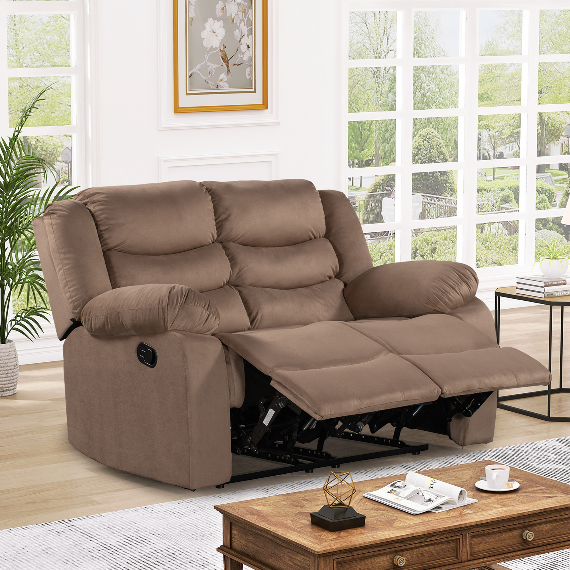 Velvet Upholstered Reclining Sofa ( Recliner Loveseat ) - WF283521AAD