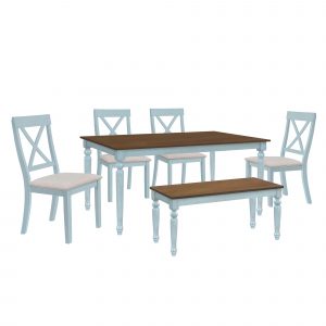 Wooden 6 Piece Dining Table Set With Bench - SH000129AAM