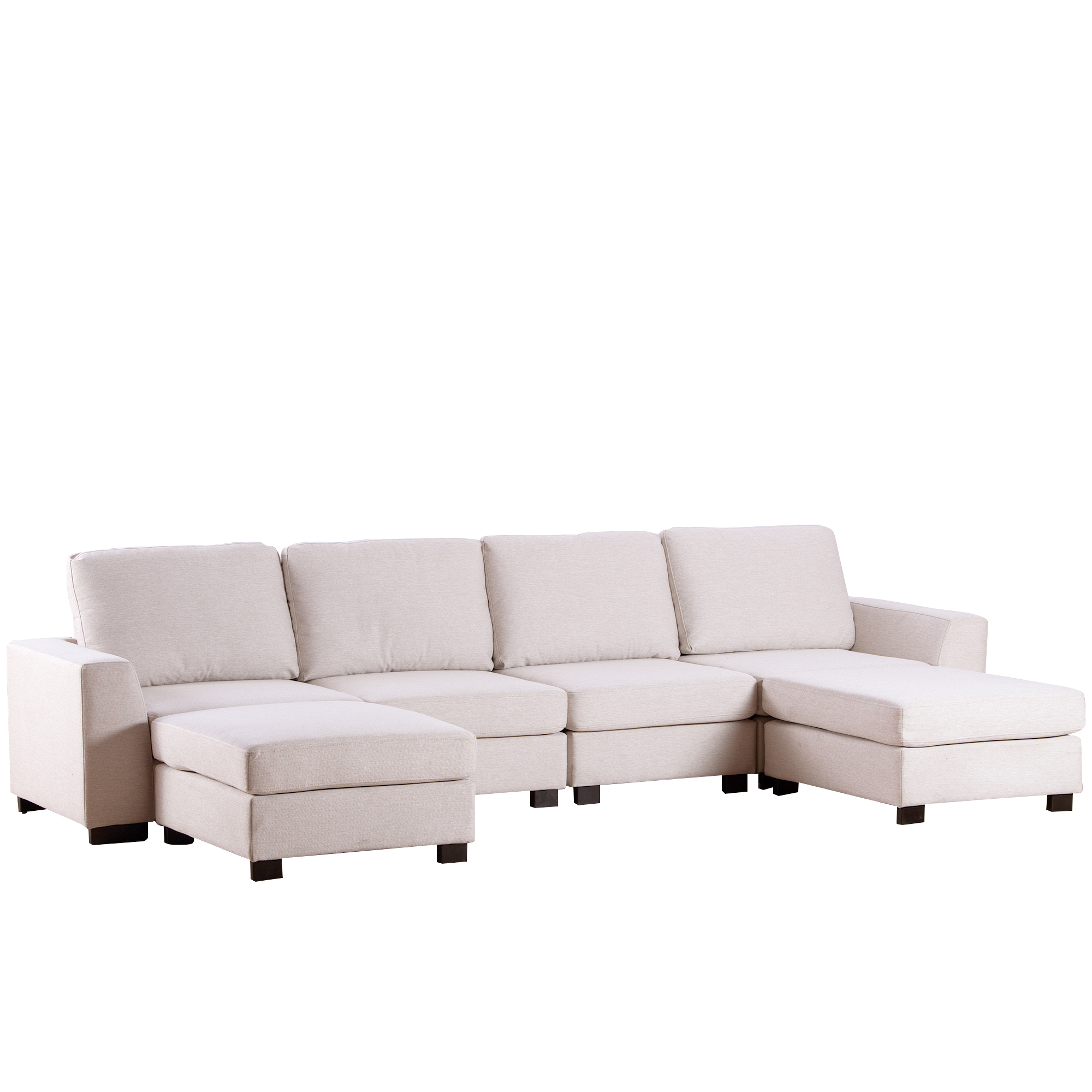3 Pieces U-Shaped Sofa With Removable Ottomans - WY000264AAA