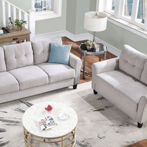 Linen Upholstered Sofa Set - 2+3 Seat - SG000367AAA
