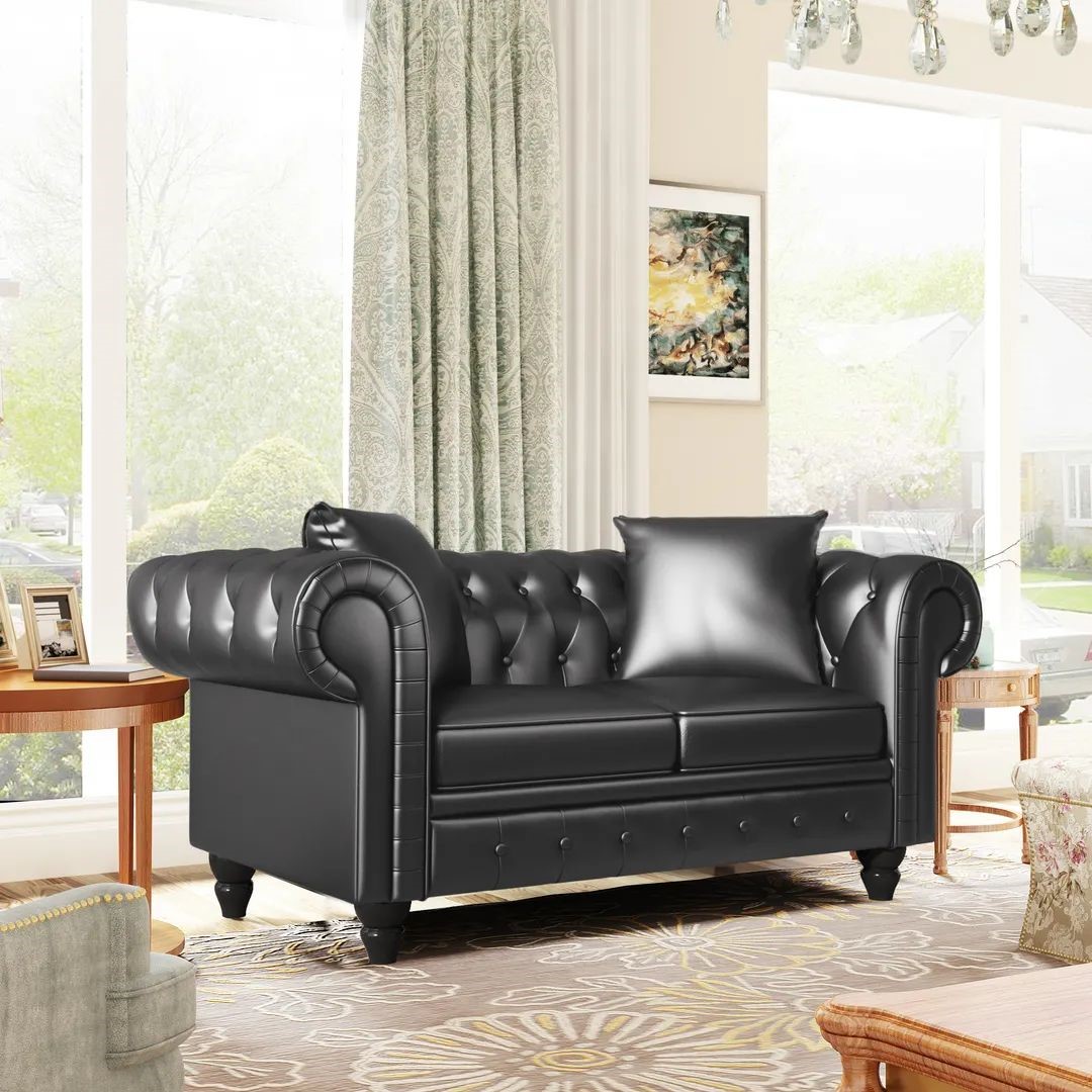 Chesterfield Sofa Black Color