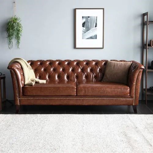 Chesterfield Sofa Dark Brown  Color