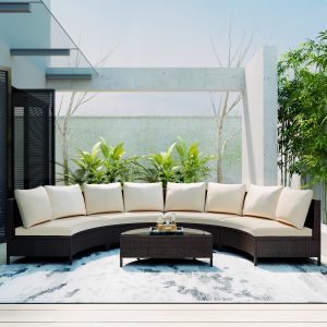 5-Piece Outdoor UV-Proof Patio Sectional Sofa Set - SP100149AAA