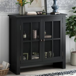 31.5" Wood Accent Buffet Cabinet With Shelf - WF289088AAB