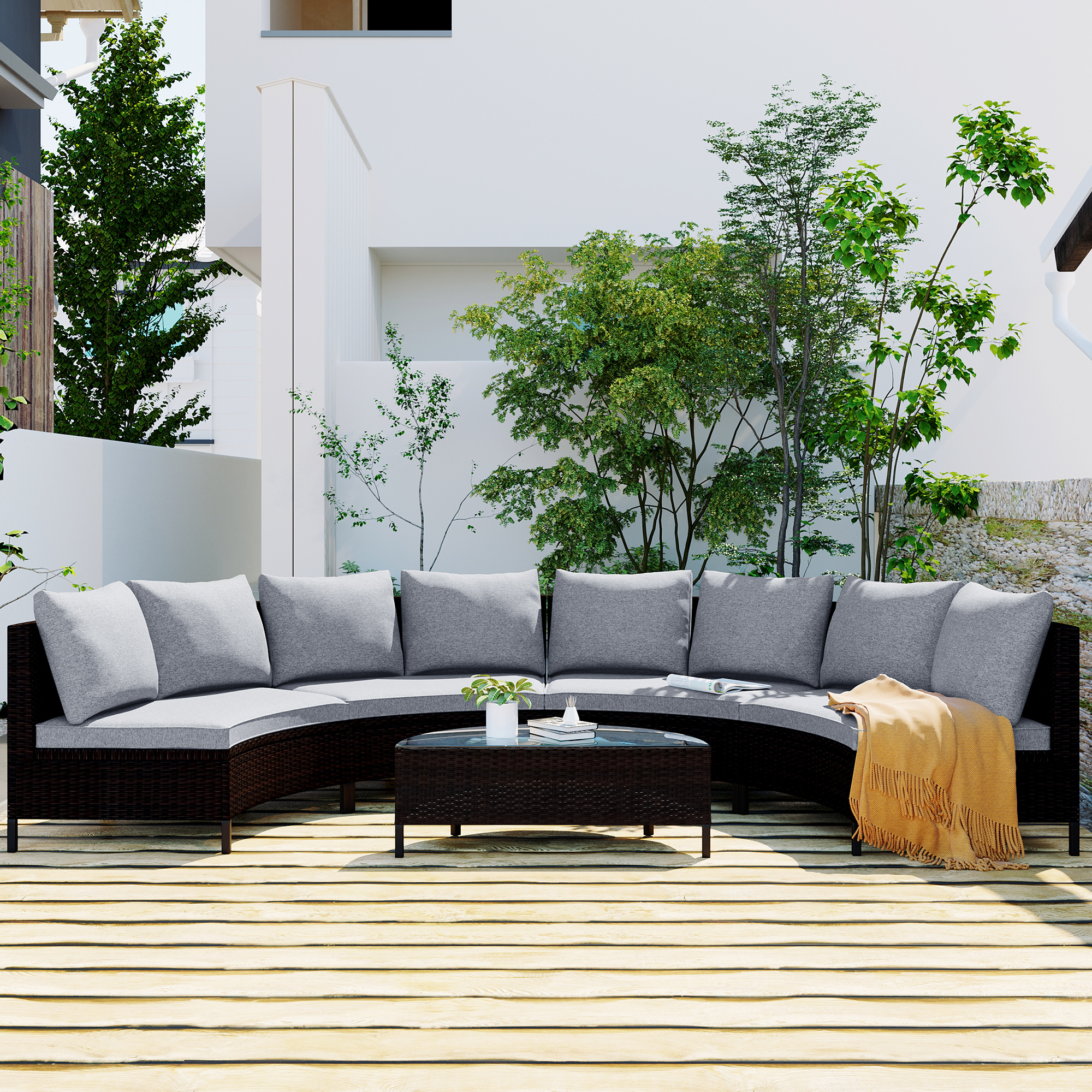 5-Pieces Outdoor UV-Proof Patio Sofa Set - SH000149AAE