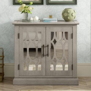 Wooden Cabinet with Decorative Mirror Door - WF290826AAE