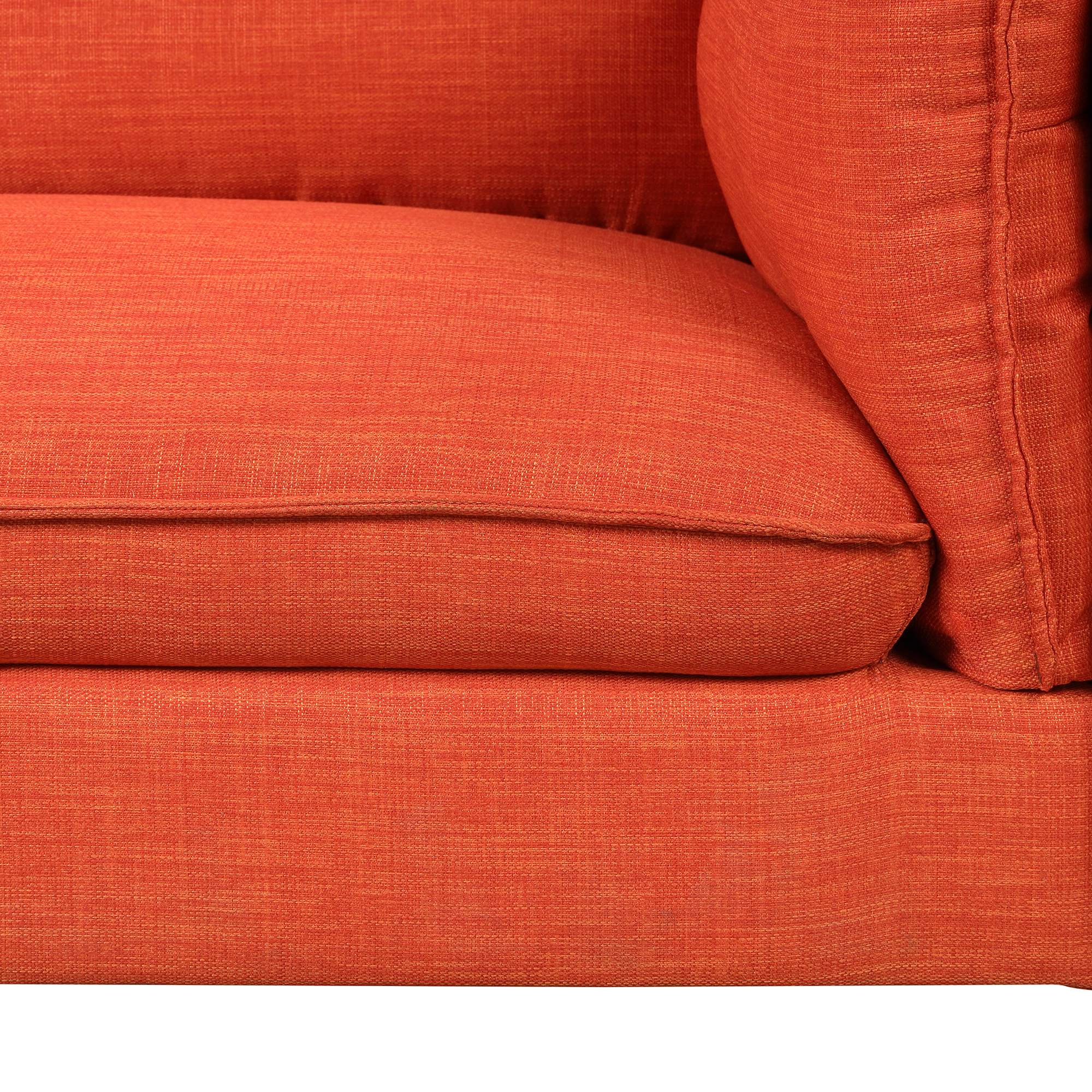 Linen Fabric Upholstered Loveseat, Orange - WF292373AAG