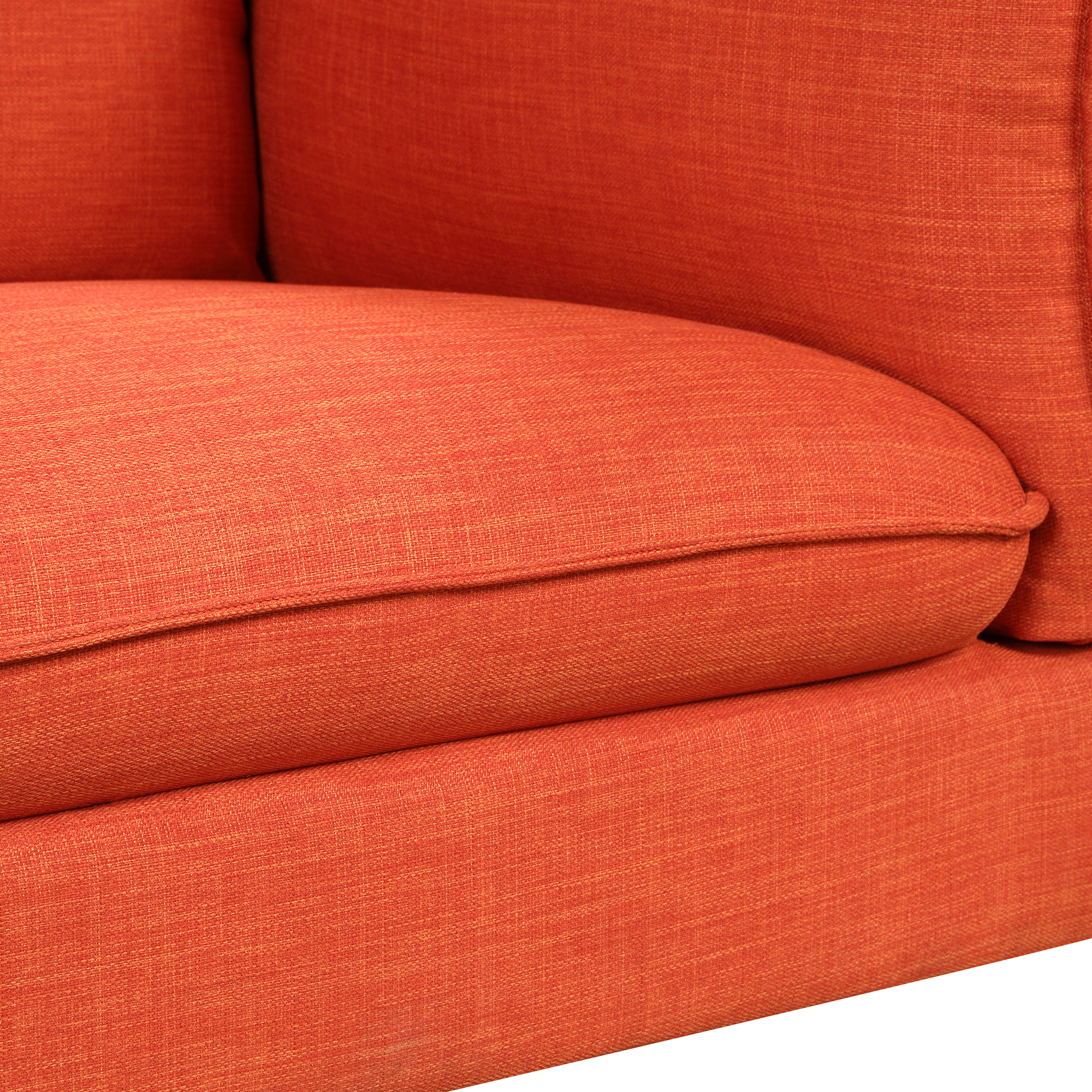 Linen Fabric Upholstered 3 Seat Sofa, Orange - WF292374AAG