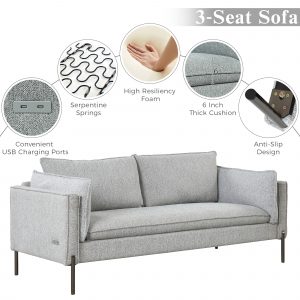 Fabric Upholstered Loveseat and 3 Seat Couch Set - SG000530AAE