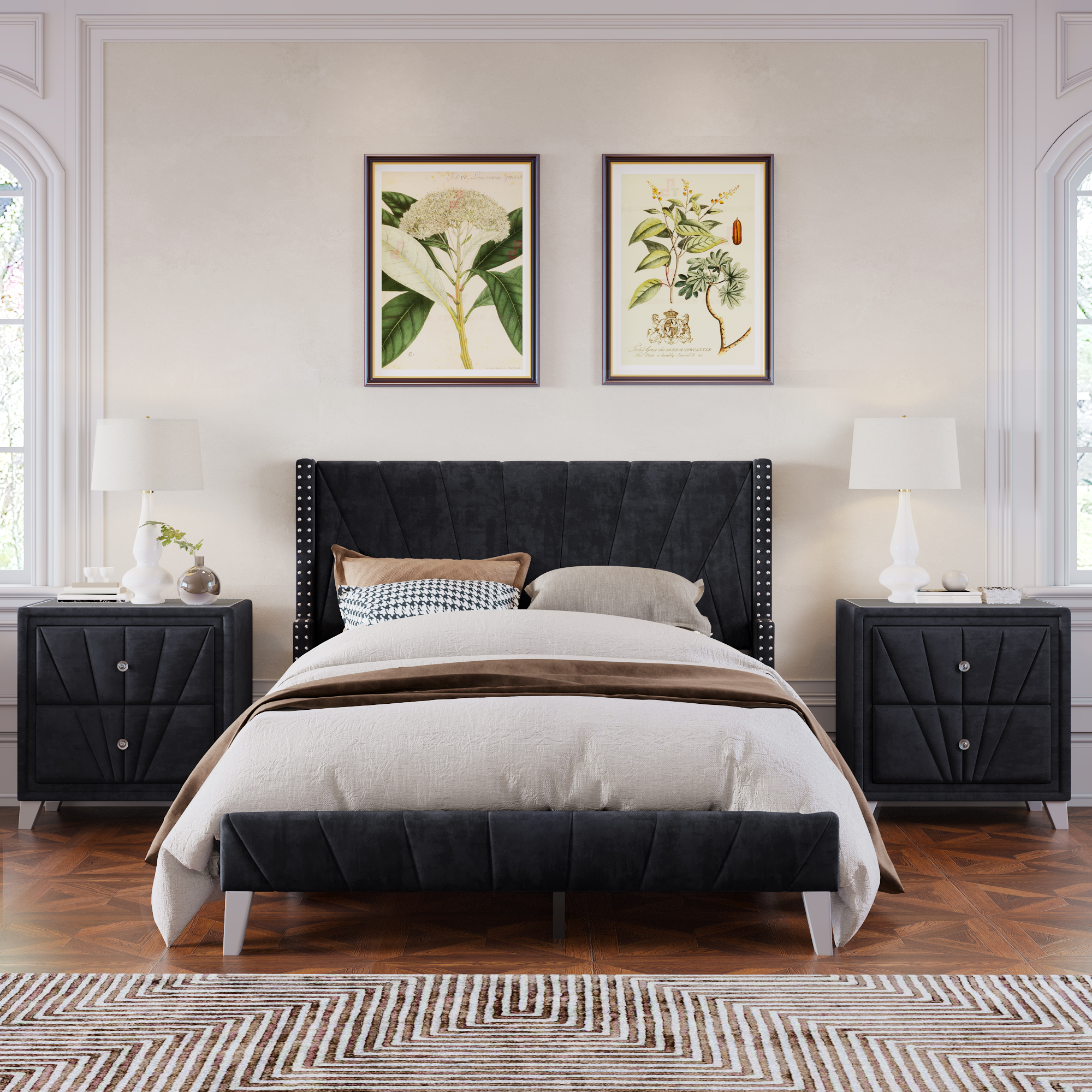 Contemporary 3 Pieces Full Bedroom Set - BS300811AAB