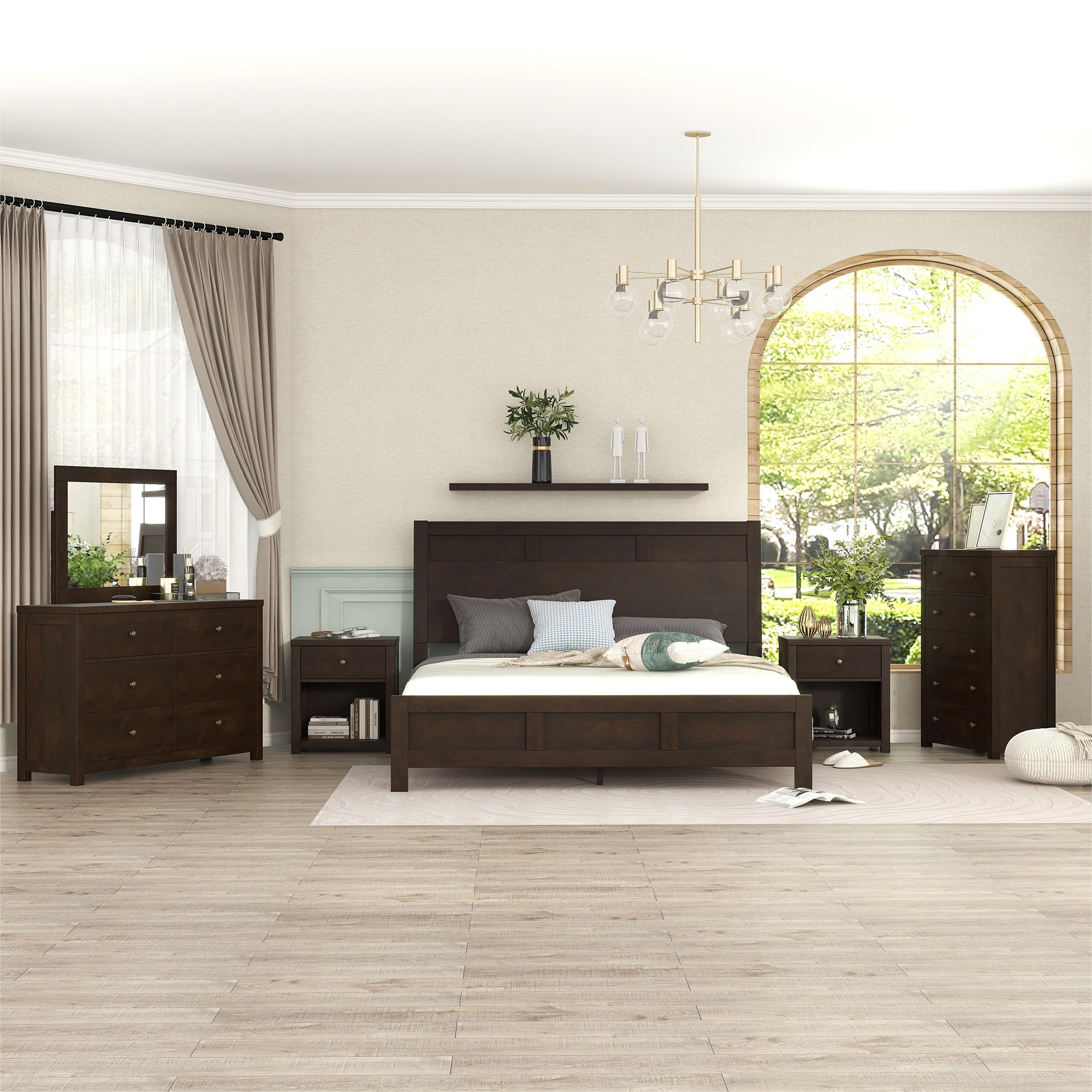Classic Rich Brown 6 Pieces King Bedroom Set - BS600492AAP