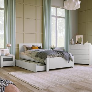 Manufactured Wood 3 Pieces Off White Bedroom Sets - BS303803AAW
