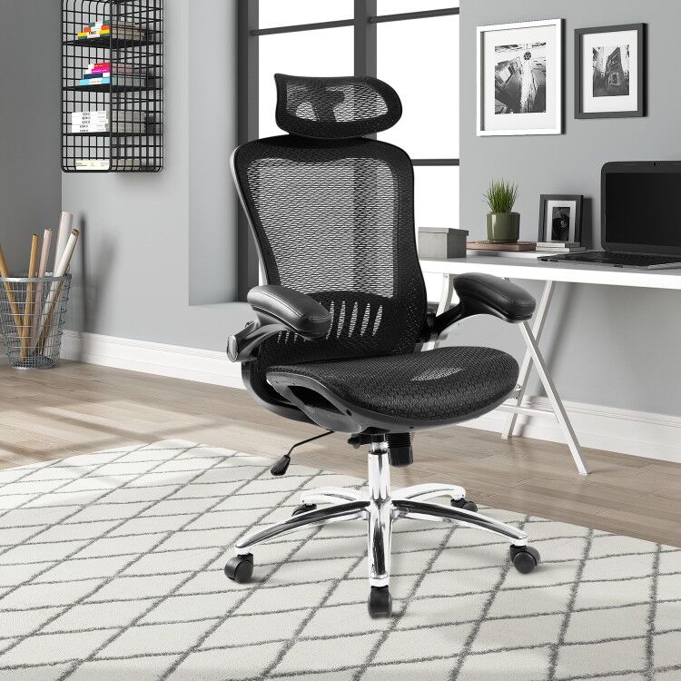 Ergonomic Mesh Chair with Wheels and Adjustable Headrest - PP036436BAA