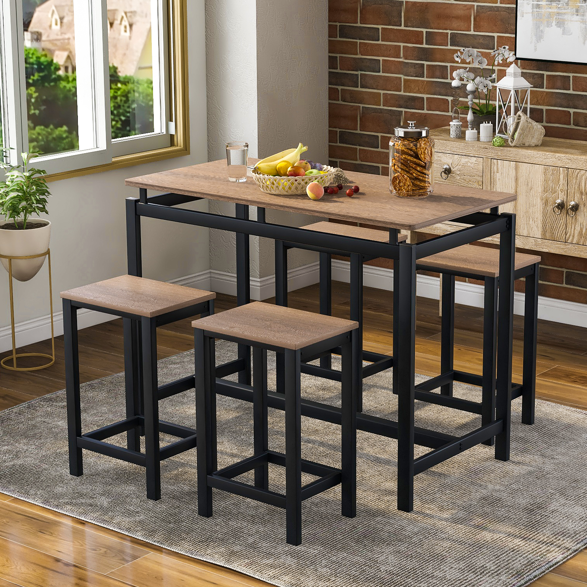 5-Piece Kitchen Counter Height Table Set - WF196232AAP