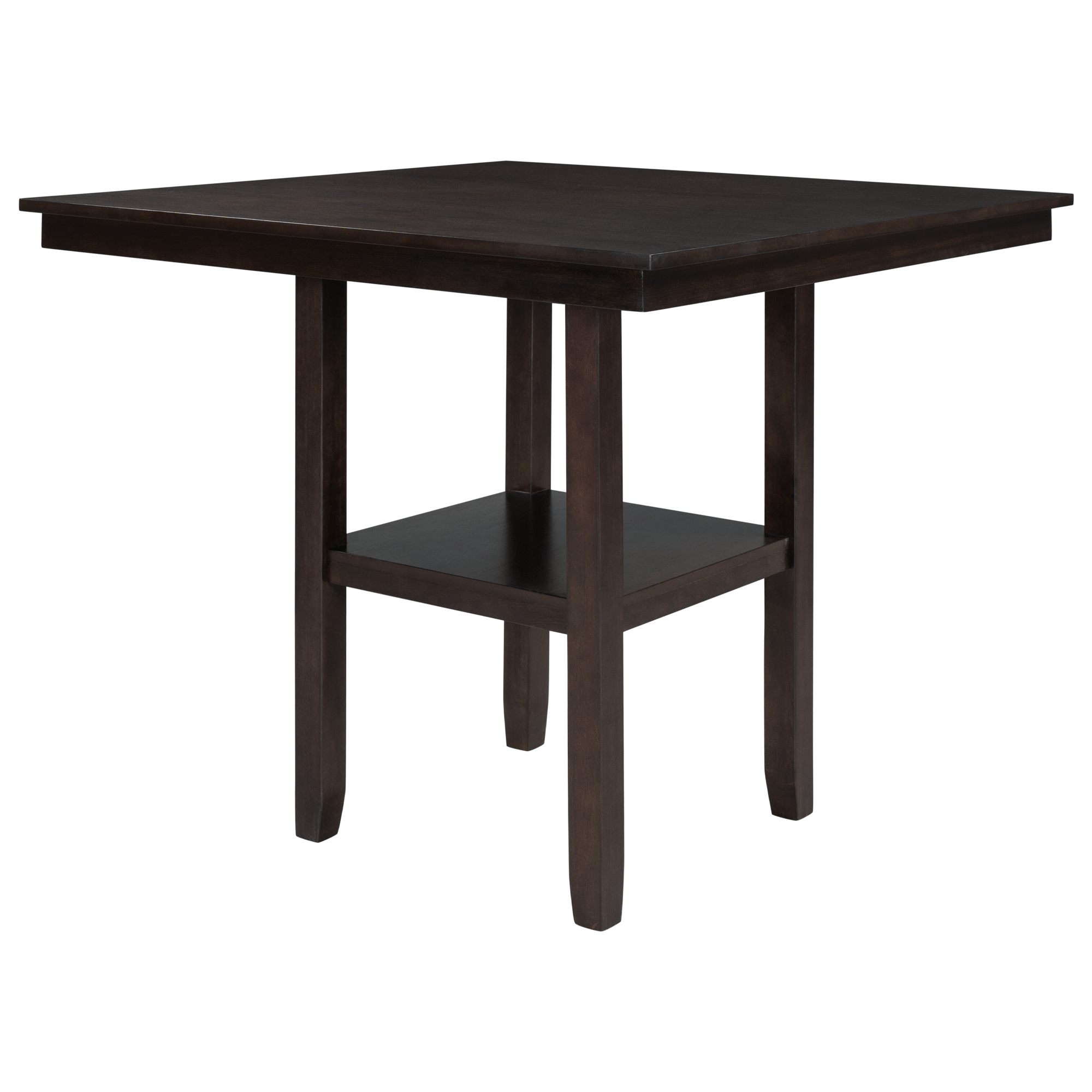 Wooden Counter Height Dining Table With Storage Shelving - WF212649AAP