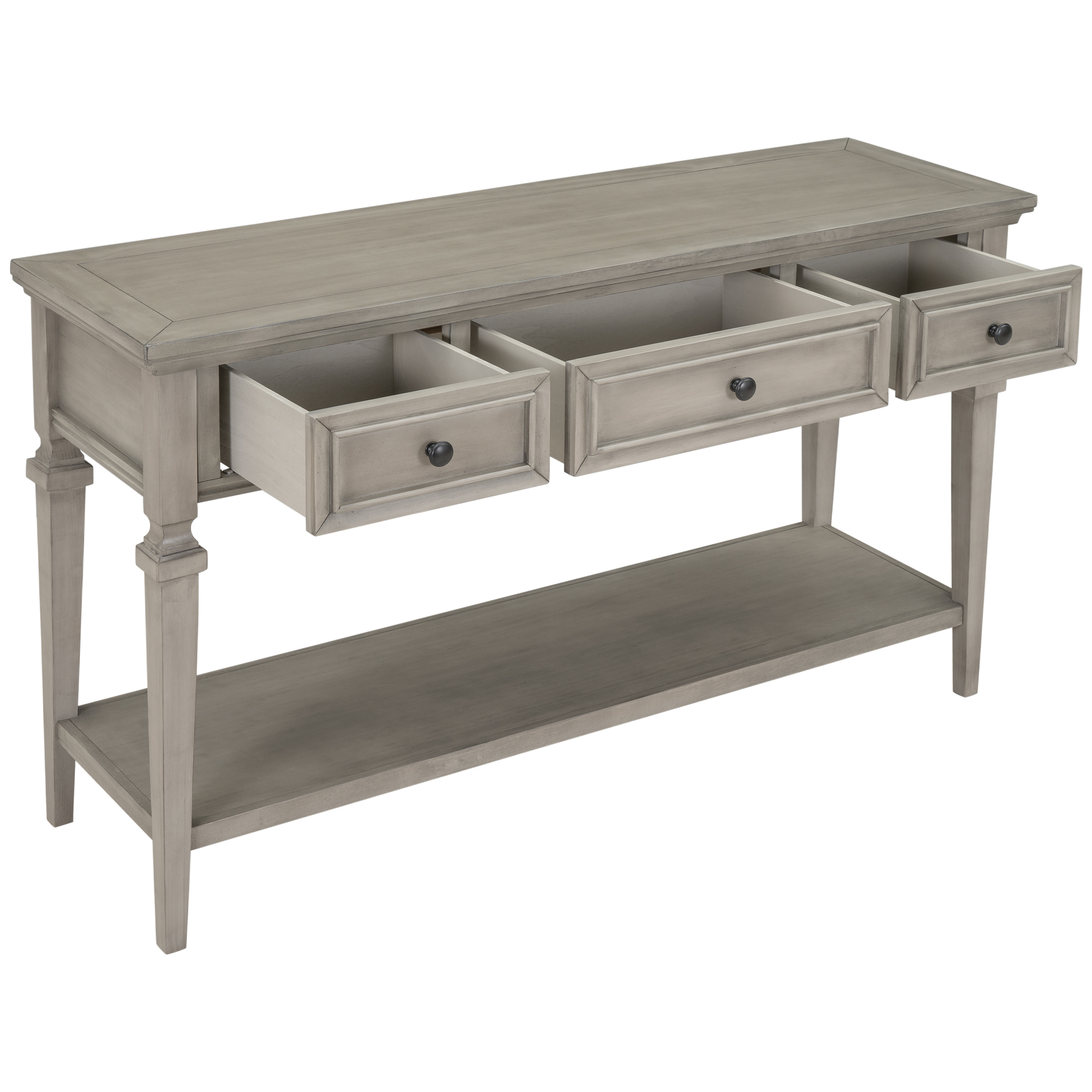Classic Retro Style Console Table With Three Top Drawers And Bottom Shelf - WF199599AAE