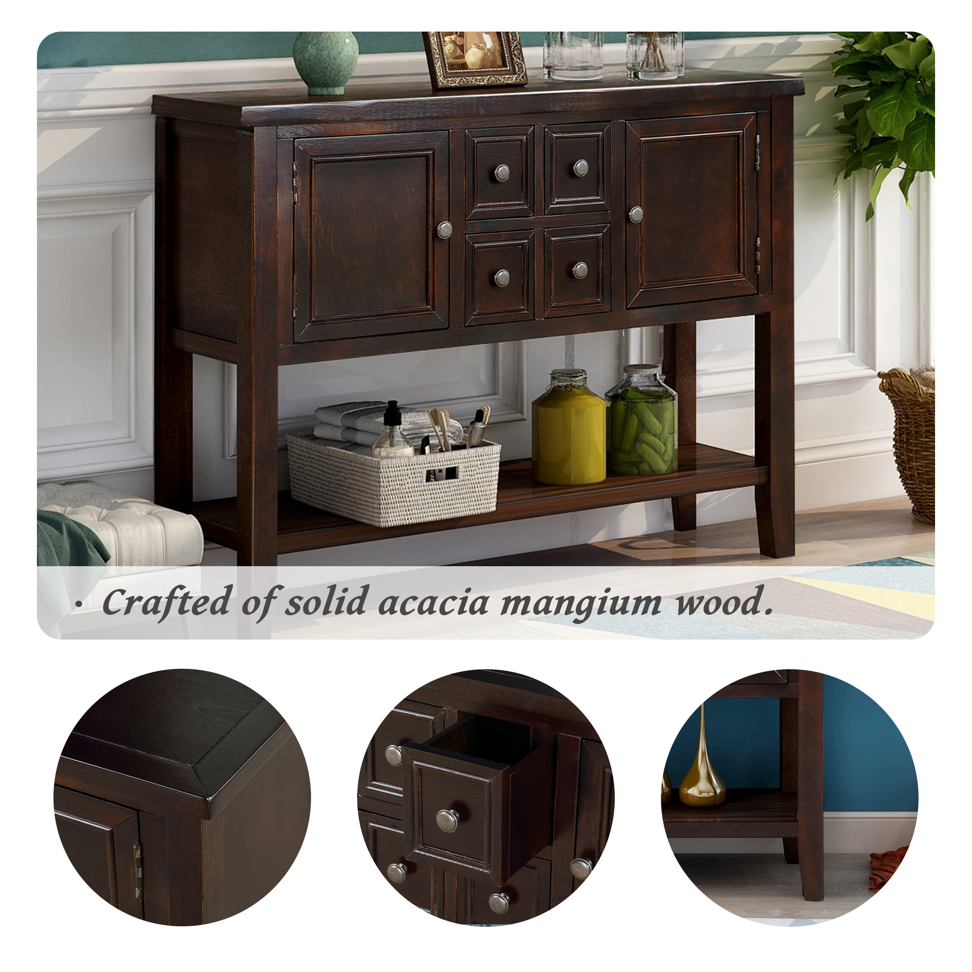 TREXM Cambridge Series Buffet Sideboard Console Table - WF190263AAP
