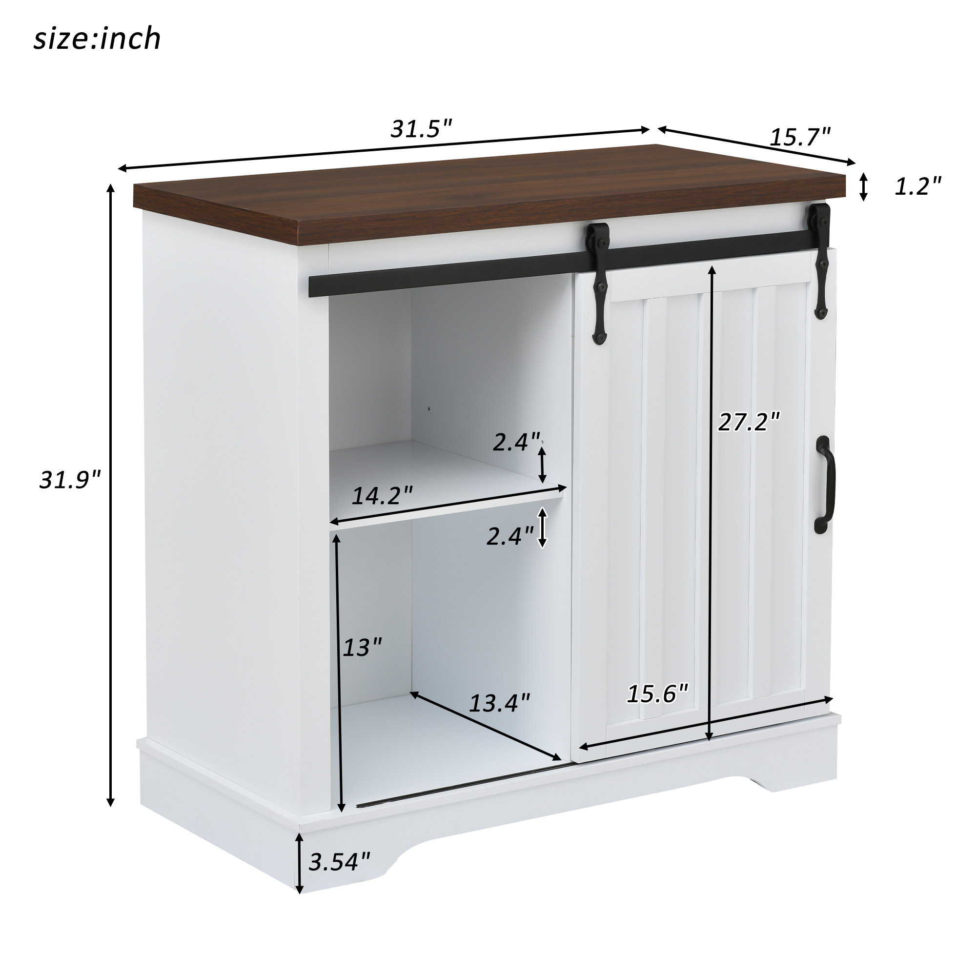 Bathroom Storage Cabinet, White And Brown - WF287852AAK