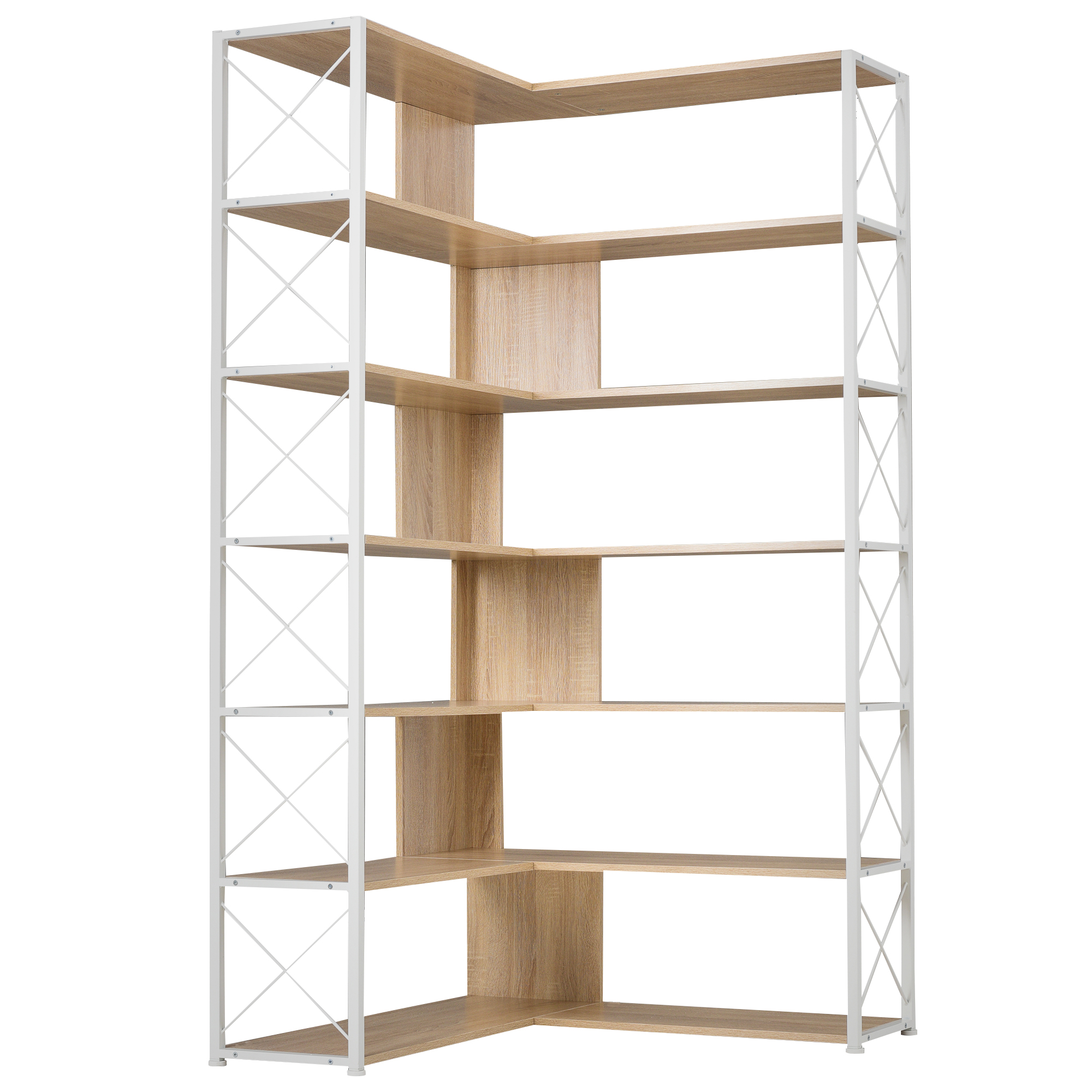 7-Tier L-Shaped Corner Bookcase - WF290123AAO