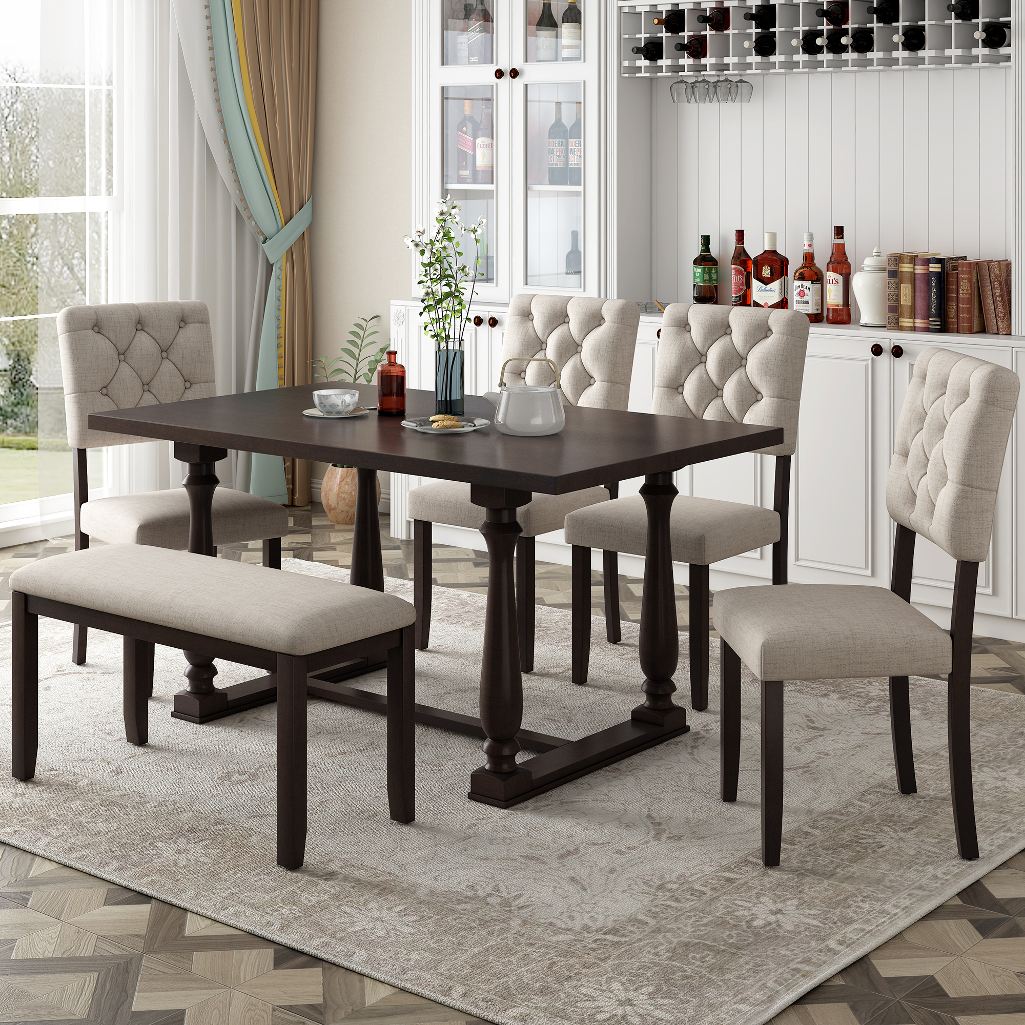 6-Piece Dining Table And Chair Set - ST000059AAP