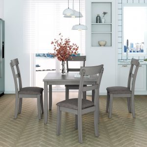 Wooden 5 Piece Dining Table Set - ST000036AAE