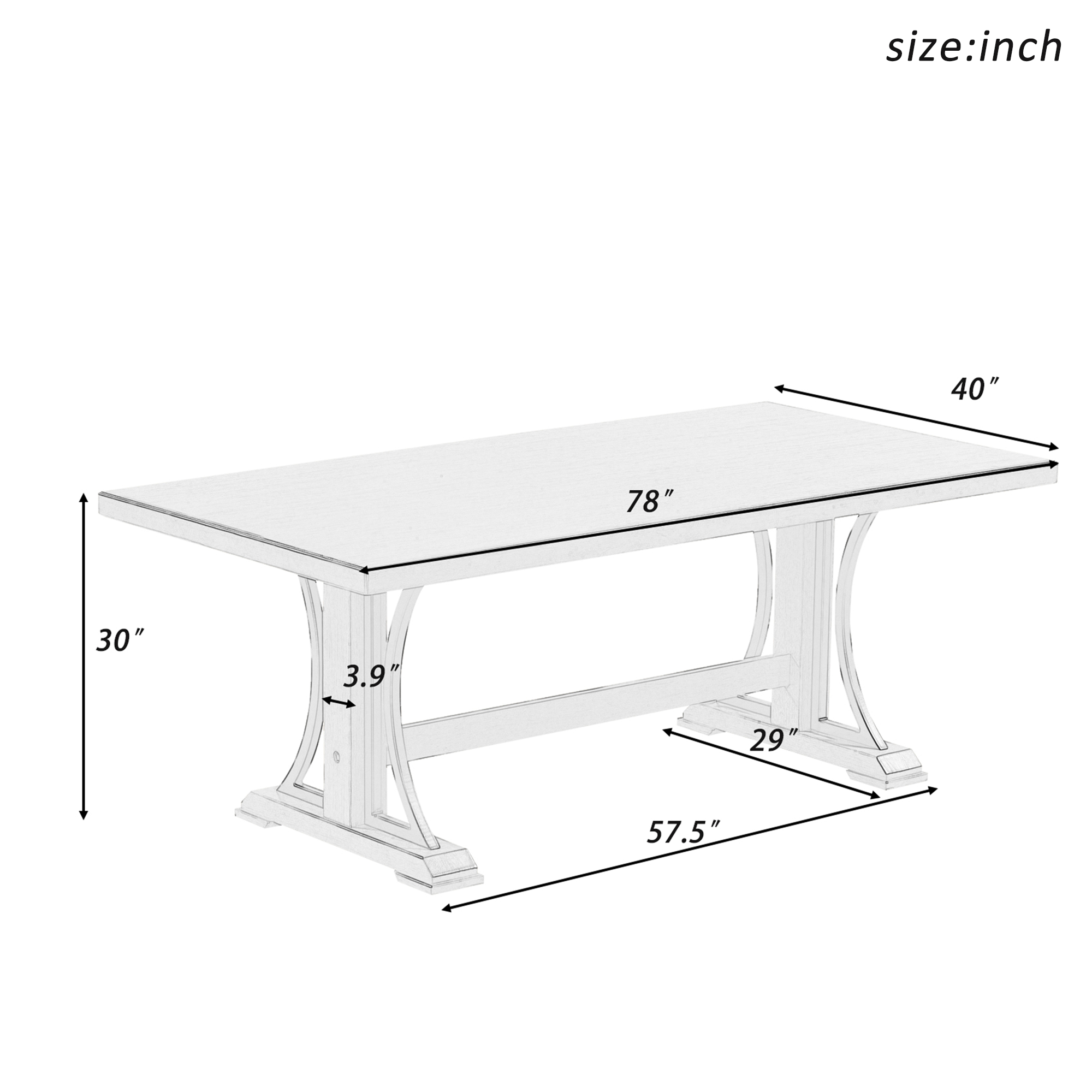 Retro Style Dining Table, Seats Up To 8 - WF291208AAE